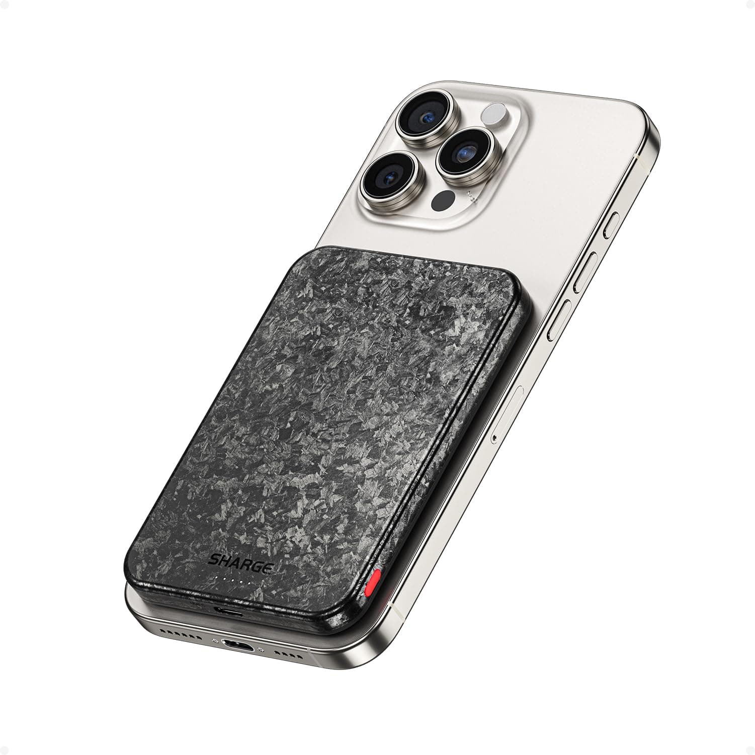 CarbonMag Magsafe Power Bank Slim Magnetic Portable Charger 5000mAh, Lightweight Carbon Fiber 20W PD Fast Charging, Battery Pack for iPhone 17 Pro Max/16/15/14 Series Black