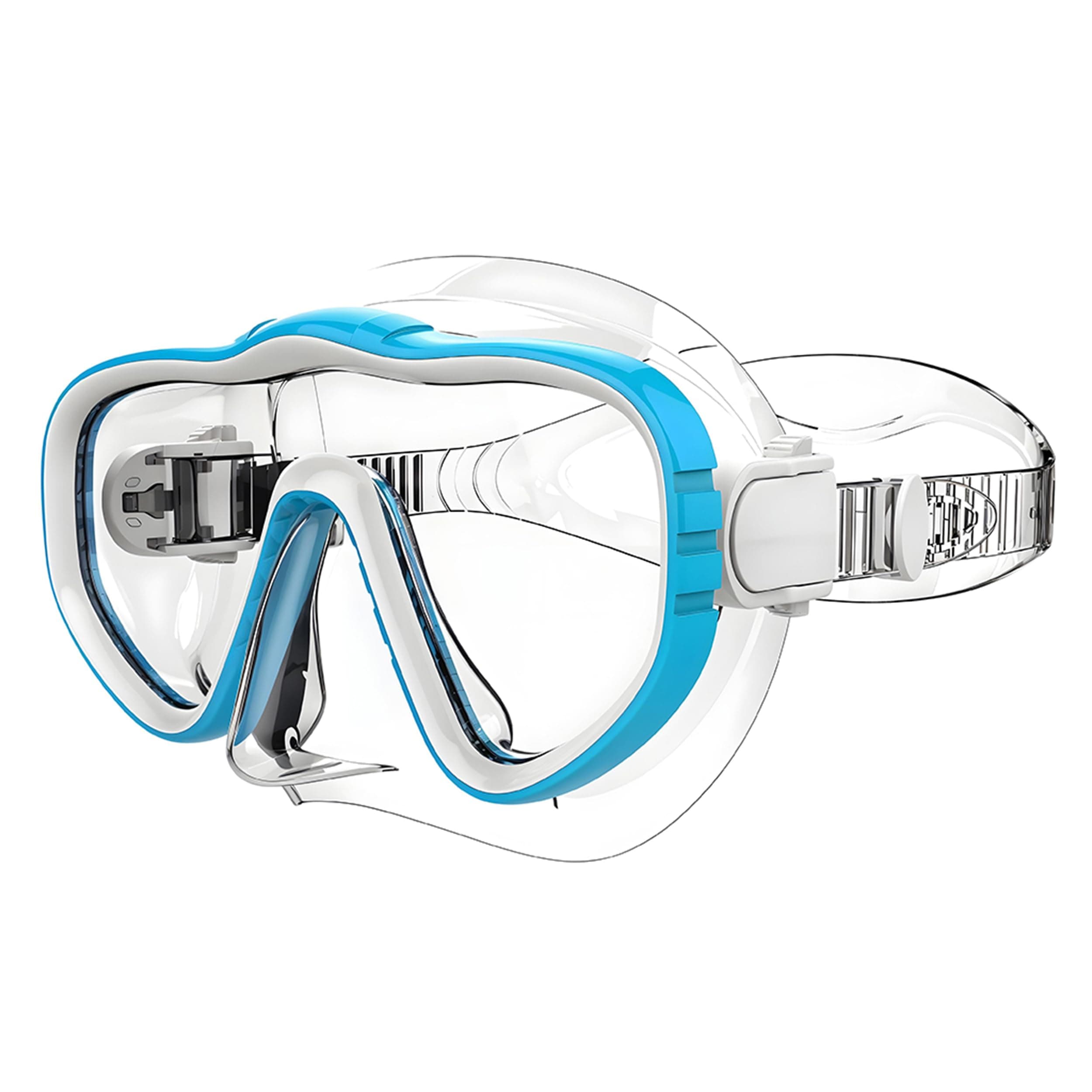 Kraken Aquatics Scuba Diving Mask - Tempered Single Lens Glass Anti-Fog Snorkel Mask for Adults with Leak-Proof Silicone Skirt, Snorkeling Gear, Freediving, Spearfishing Diving Masks - Dive Mask