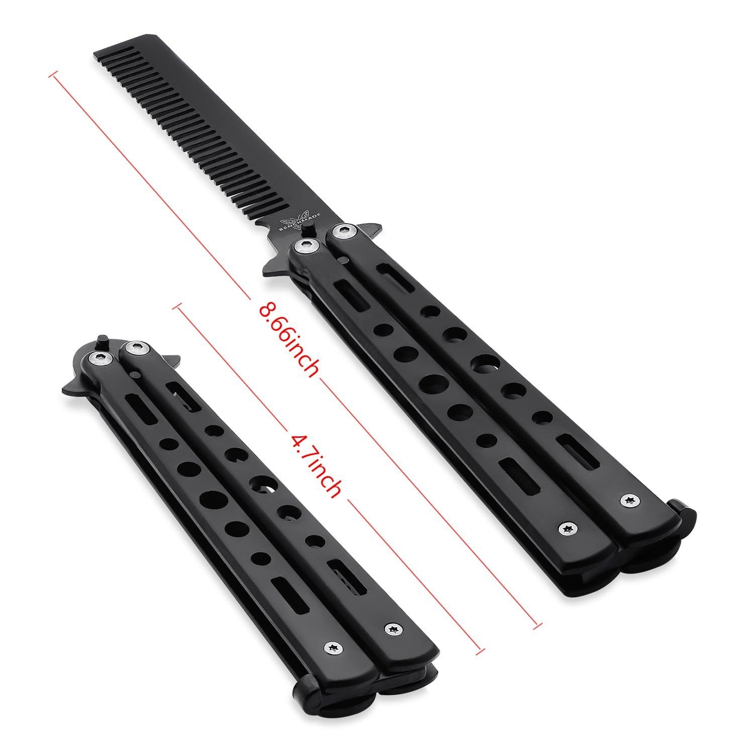 Crazy Shopping Unique Design Folding Butterfly Flail Comb (Black)