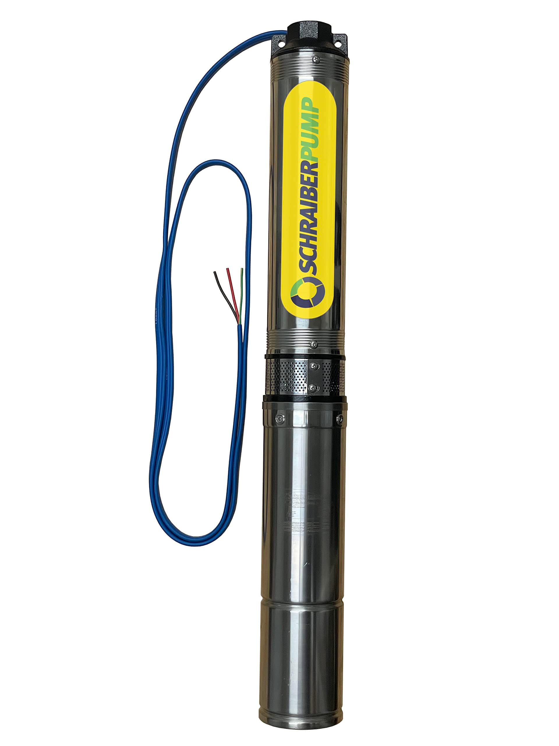 4" Deep Well Submersible Pump 1.5HP 230v, NEW AXIAL LOAD DESIGN, 315'head, 135PSI max, 22GPM 2wire, Thermal Protection, stainless steel,100% COPPER WINDING includes splice kit