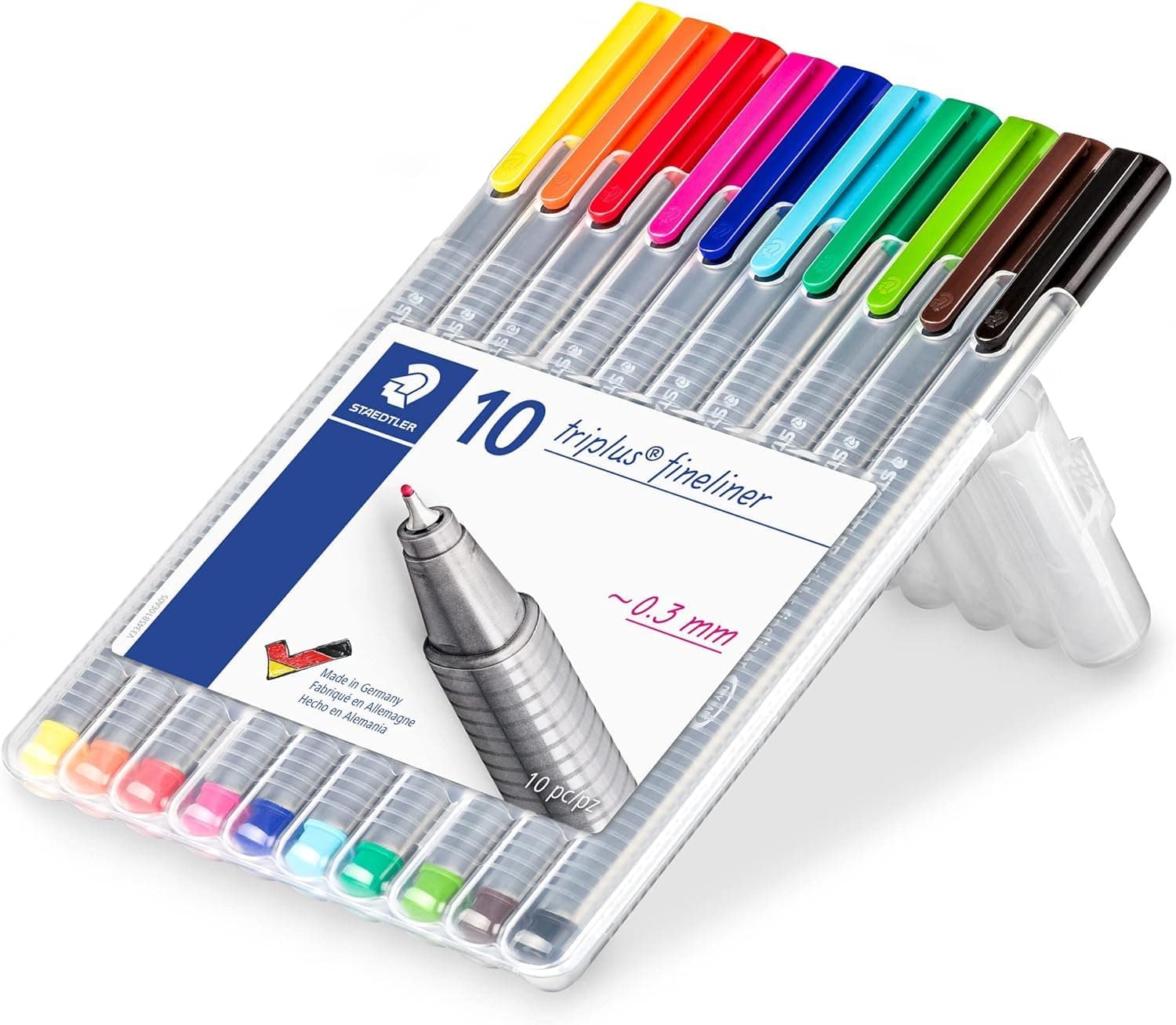 334 Triplus Fineliner Superfine Point Pens, 0.3 mm, Assorted Colours, Pack of 10