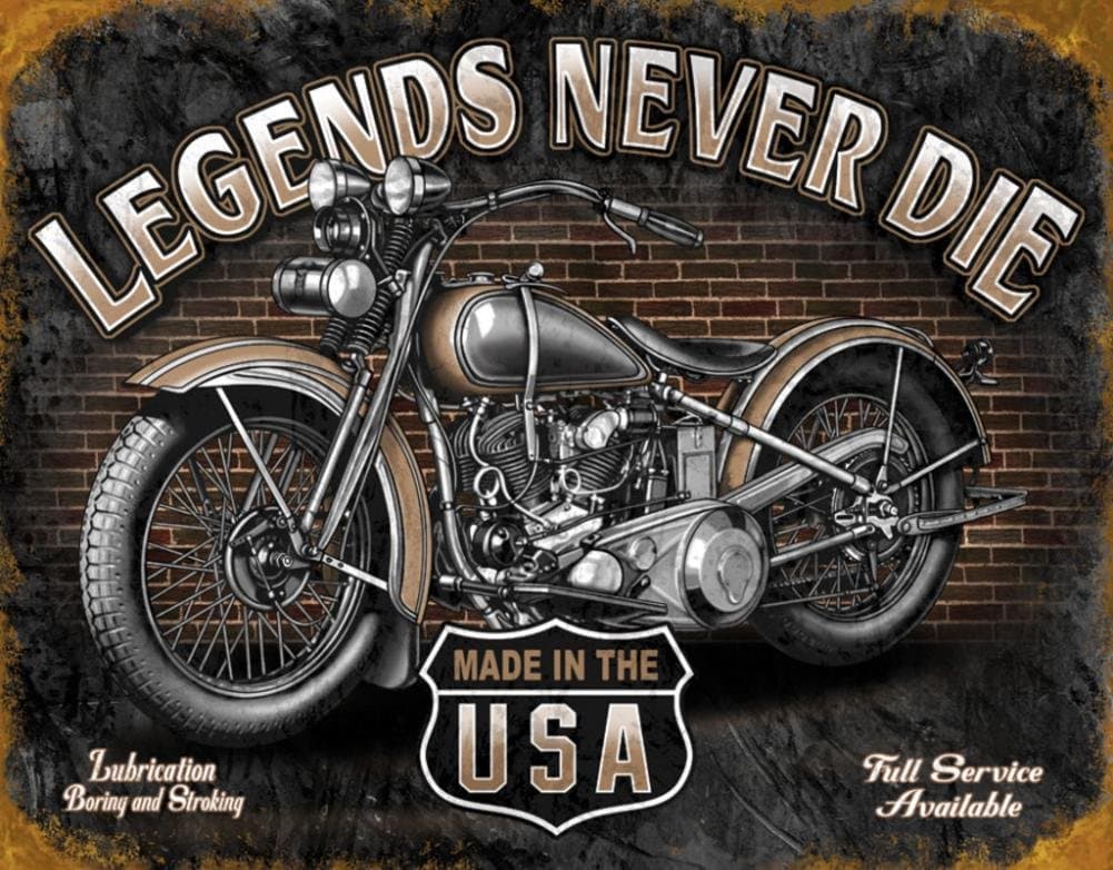 Legends - Never Die Tin Sign 16 x 12in