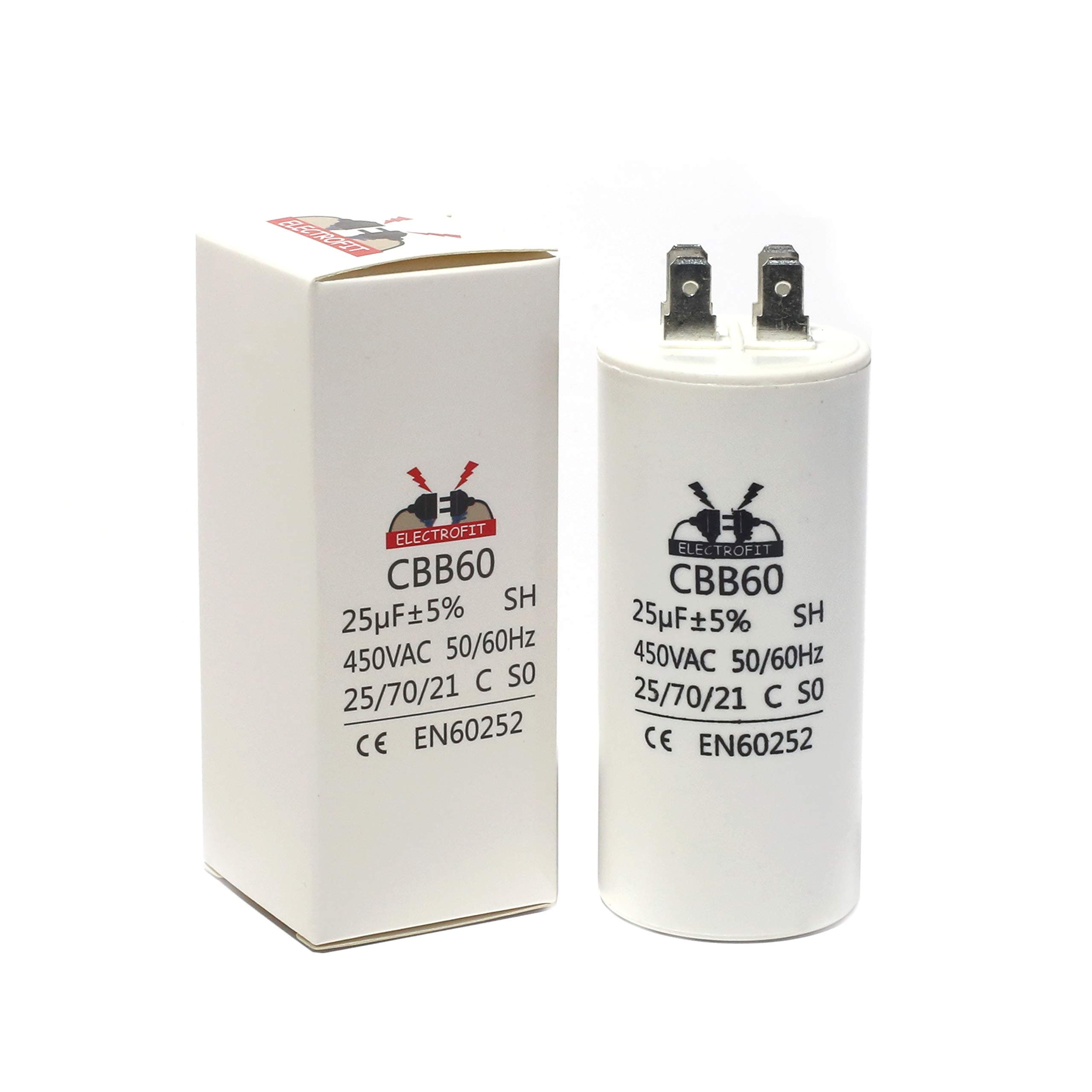 Motor Start Run Capacitor-25 uF/450 V AC CBB60