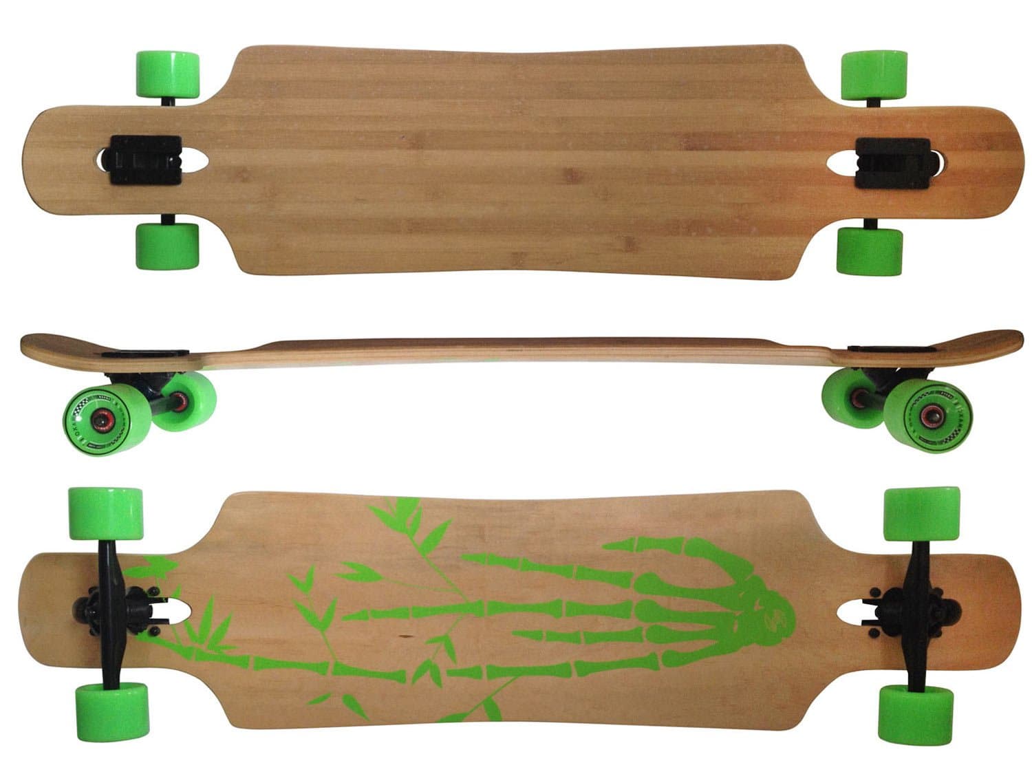 MAXOfit Deluxe Longboard Bamboo Skateboard Race 9 Layers of Maple