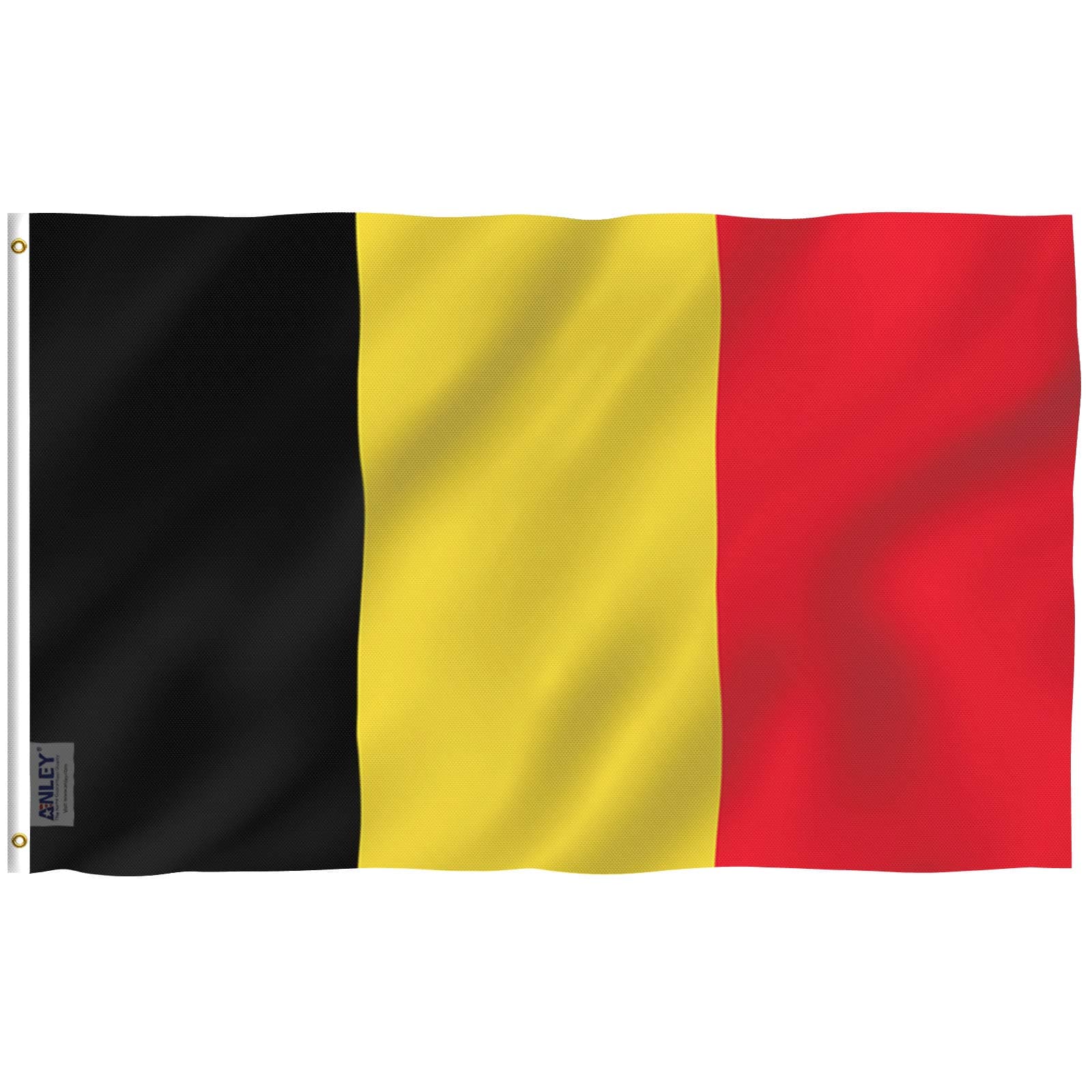 Fly Breeze 3x5 Foot Belgium Flag - Vivid Color and Fade Proof - Canvas Header and Double Stitched - Belgian National Flags Polyester with Brass Grommets 3 X 5 Ft