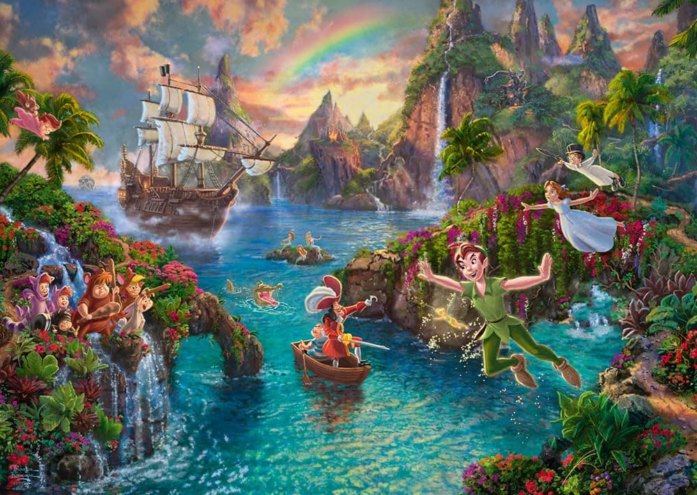 Schmidt Spiele 59635 Thomas Kinkade, Disney-Peter Pan, 1.000 Teile Puzzle, Bunt