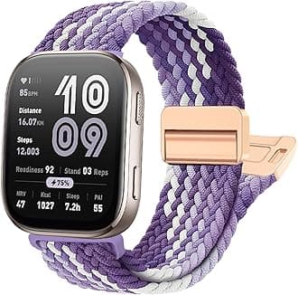 Zeeflufun Braided-Band Compatible with Amazfit-Bip 5/Bip 6,22mm Upgrade Magnetic Band for Amazfit Helio/GTR 4/GTR 3 Pro/GTR 3/GTR 2e/GTR 2/GTR 47mm/Stratos 3/2/2s/Pace