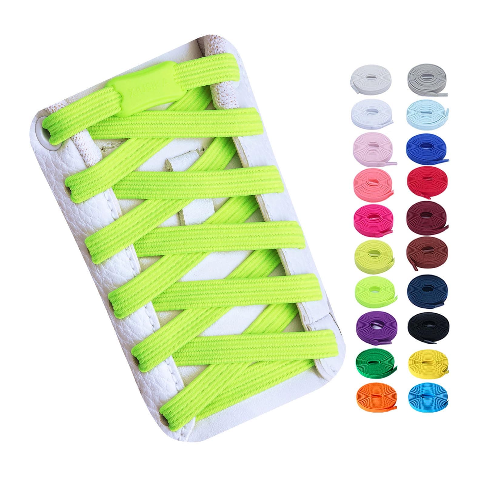 No Tie Elastic Shoelaces for Kids, Adults, Adjustable Tieless Shoe Lace