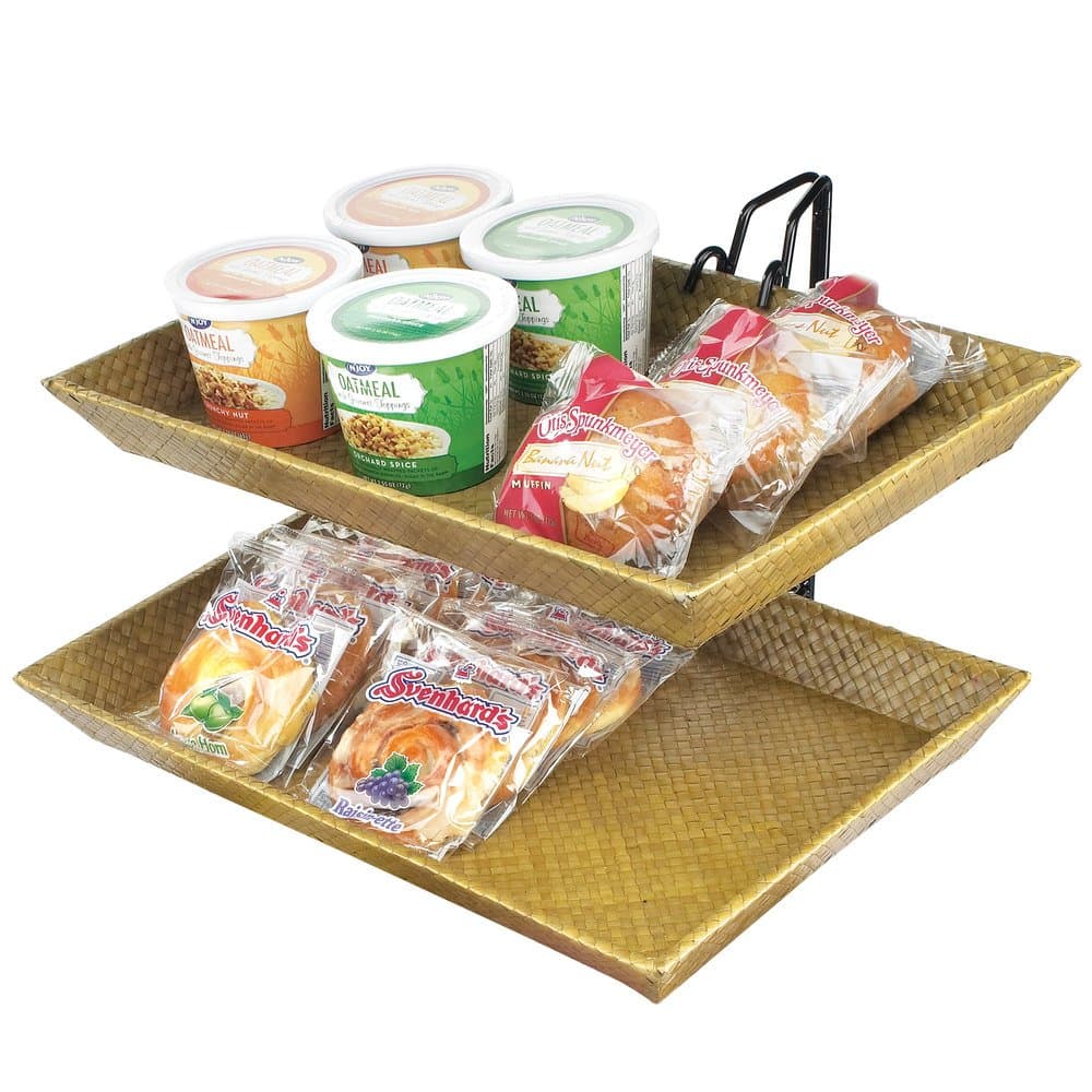 Cal-Mil Tiered Tray Merchandiser, 18" Width, 15" Diameter, 15" Height, Bamboo