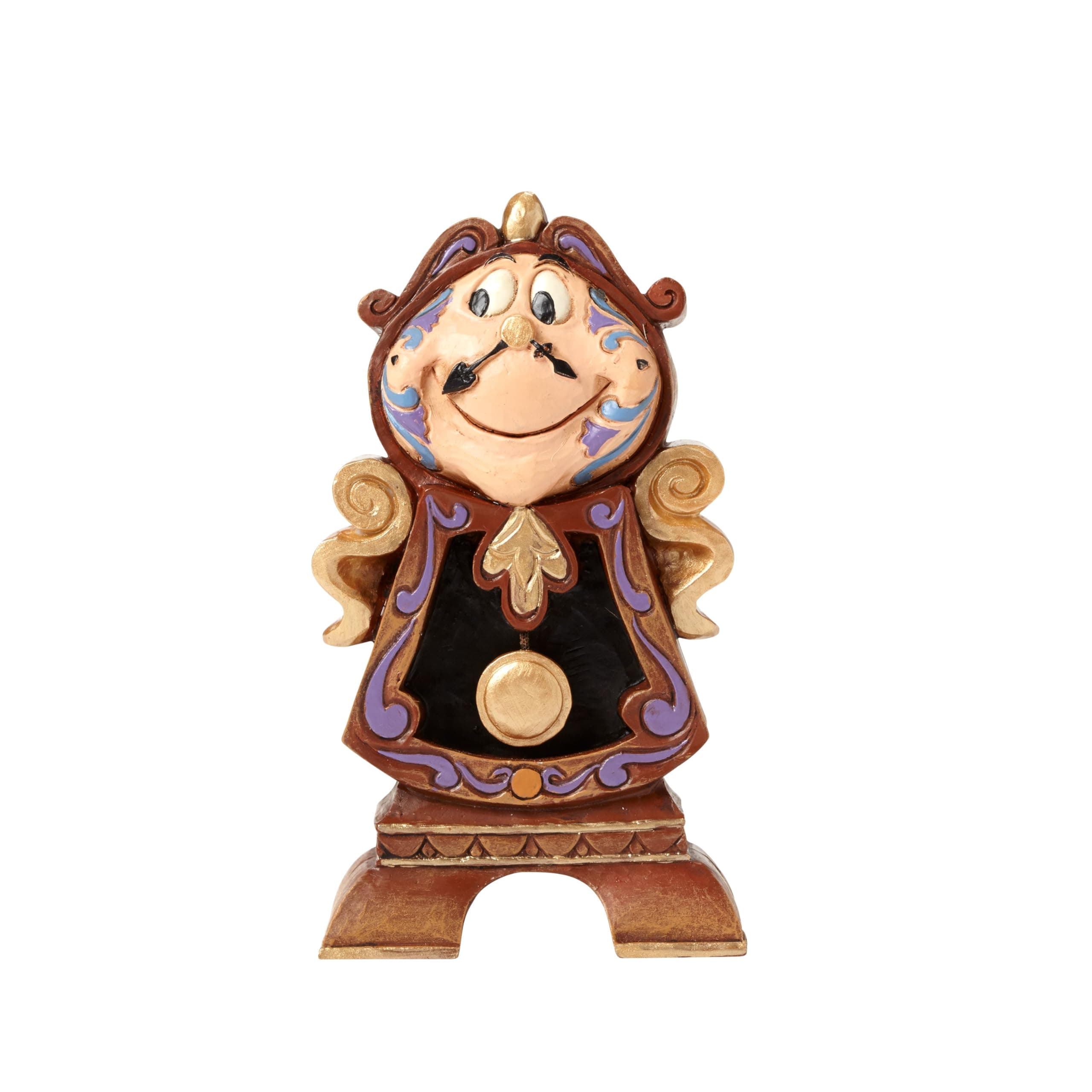Disney Traditions Collection by Jim Shore Beauty and The Beast Cogsworth The Clock Miniature Figurine - Resin Hand Crafted Painted Collectible Disney Mini Figurines Home Decor Statue, 4.2 Inch