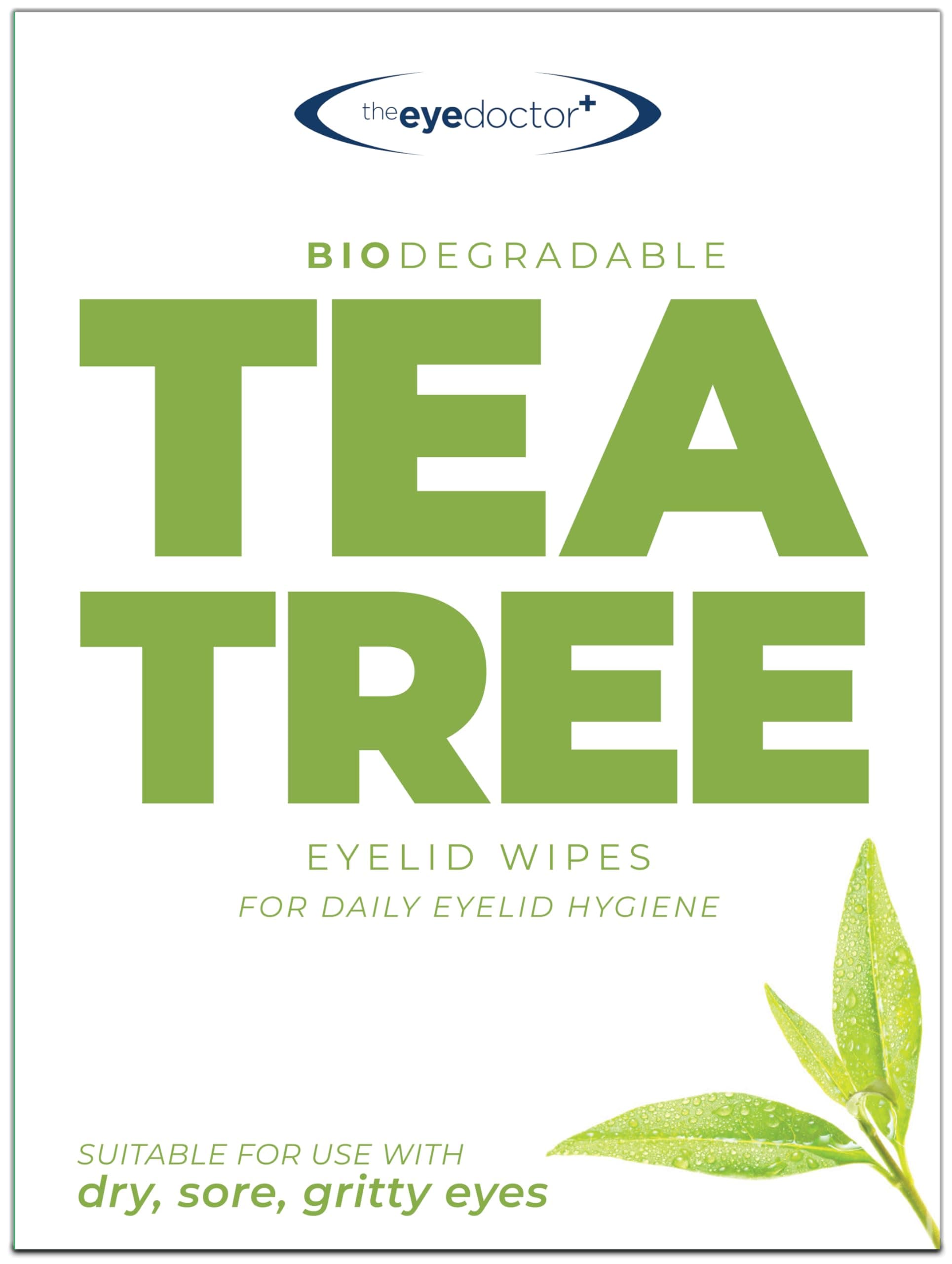 The Eye Doctor Tea Tree Oil Eyelid Wipes - 40 x Single Use Eye Cleaning Wipes for Daily Lid Care - Individual Preservative Free Sensitive Eye Cleaner - Soothes Cleans and Refreshes