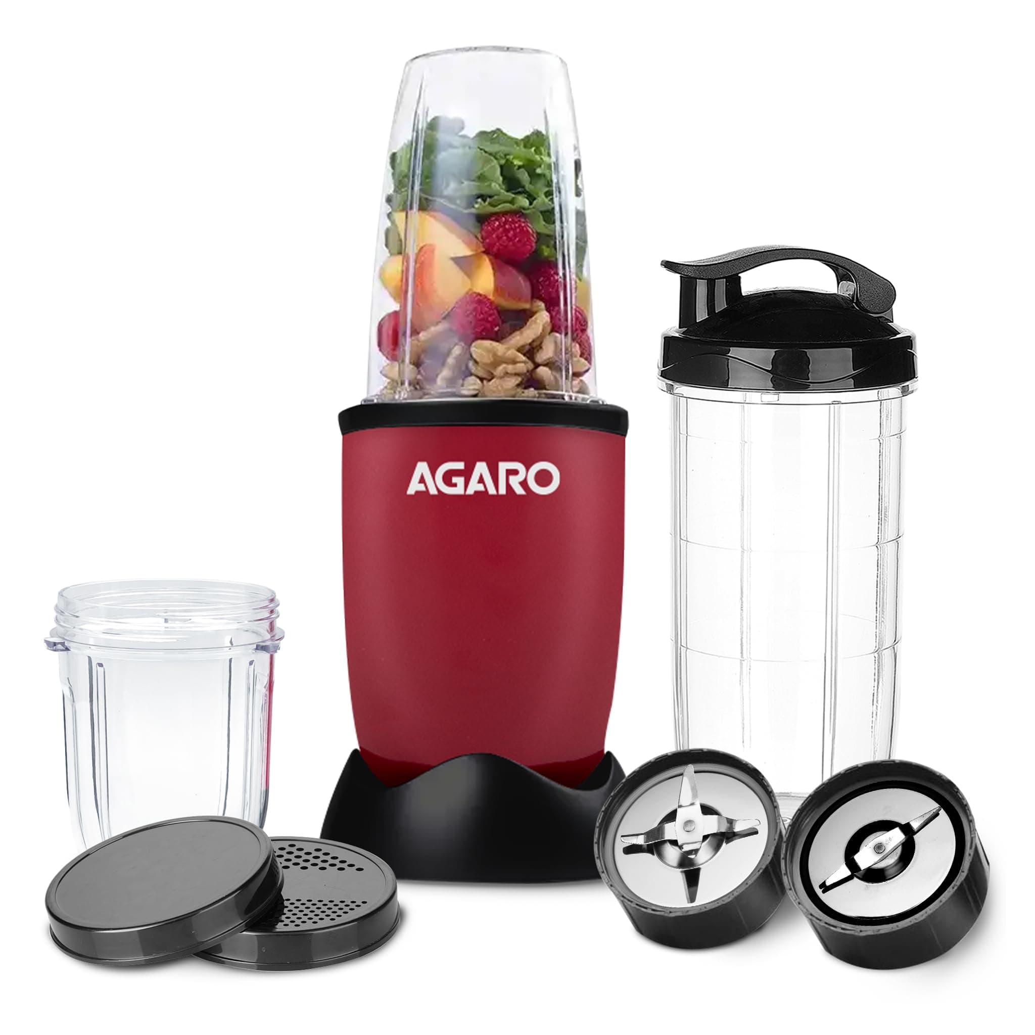 Regal 3 Jar Personal Blender, 400 Watts, Mixer/Grinder/Smoothie/Juice Maker, Serrated & Cross Ss Blade, Copper Motor, Juices, Nut Butter, Milkshakes, Idli/Dosa, Indian Spice Masala & Chutney