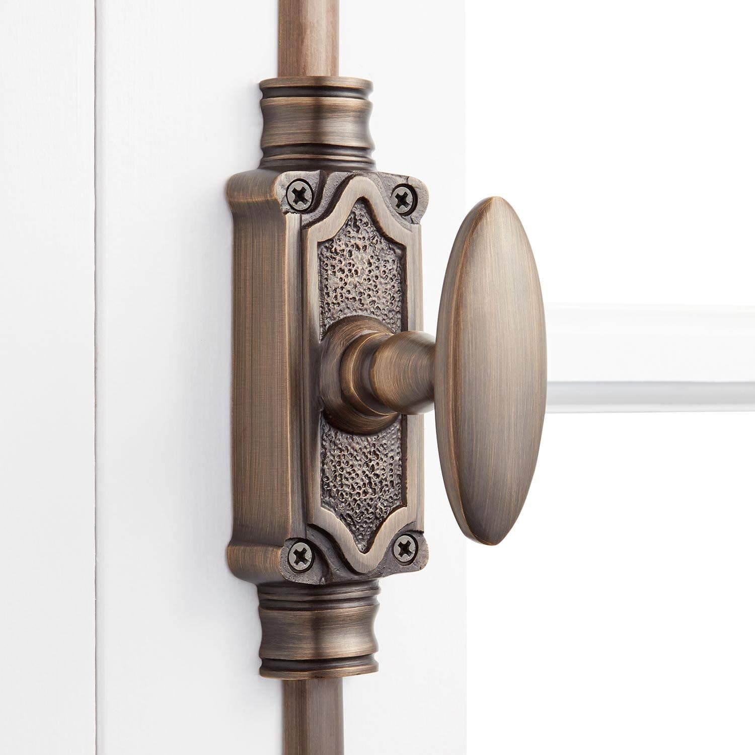 436258 Stepney Solid Brass Cremone Bolt for 9' Doors - Antique Brass