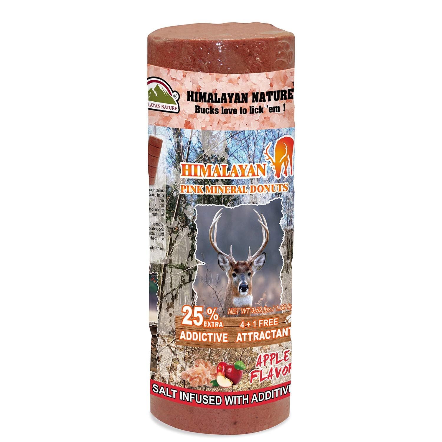 Pink Mineral Deer Salt Donuts with Apple Flavor -Deer Love to Lick | 3.52 LBS