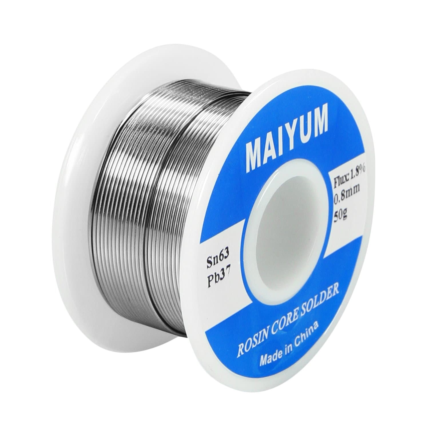 63-37 Tin Lead Rosin Core Solder Wire for Electrical Soldering (0.8mm 50g)