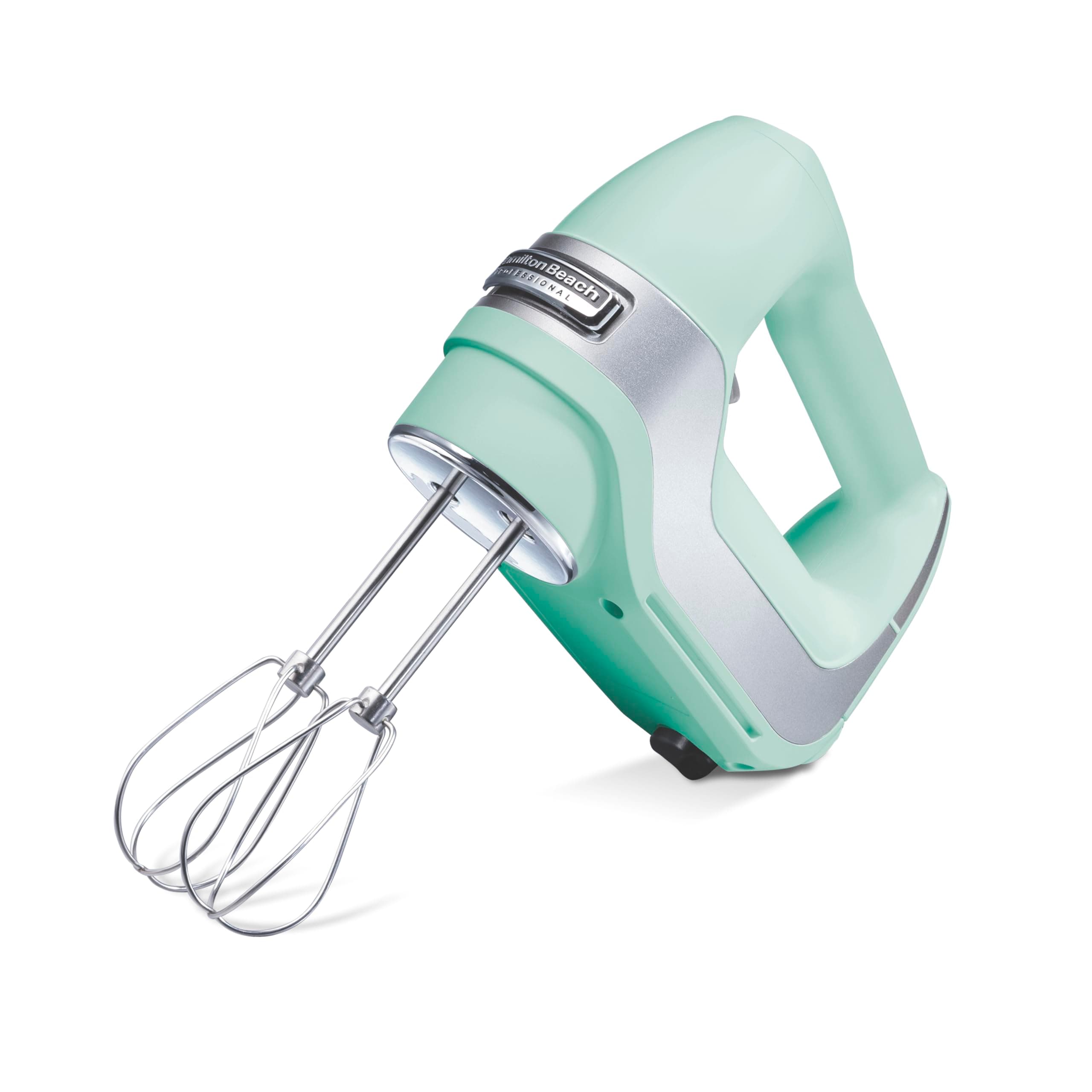 Hamilton Beach Professional 5-Speed Electric Hand Mixer with Snap-On Storage Case, QuickBurst, Stainless Steel Twisted Wire Beaters and Whisk, Mint (62658)