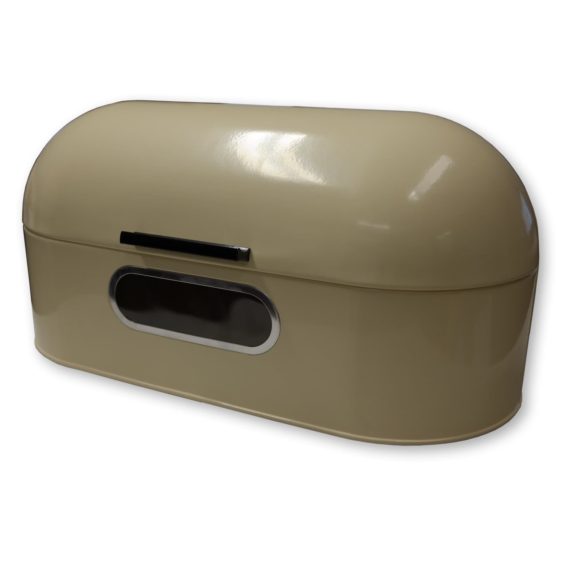 Marko Kitchen Cream Metal Bread Bin Retro American Bullet Style Hinged Loaf Storage Container