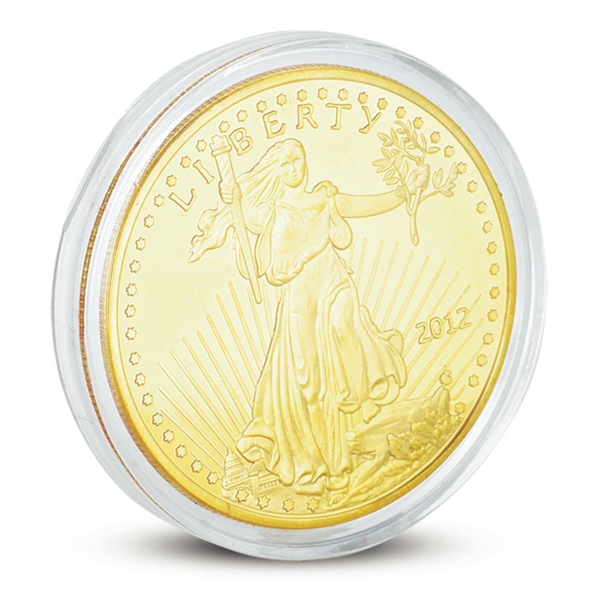 24k 99.99% Gold Plated Walking Liberty Coin & Free Liberty Cufflinks to go...