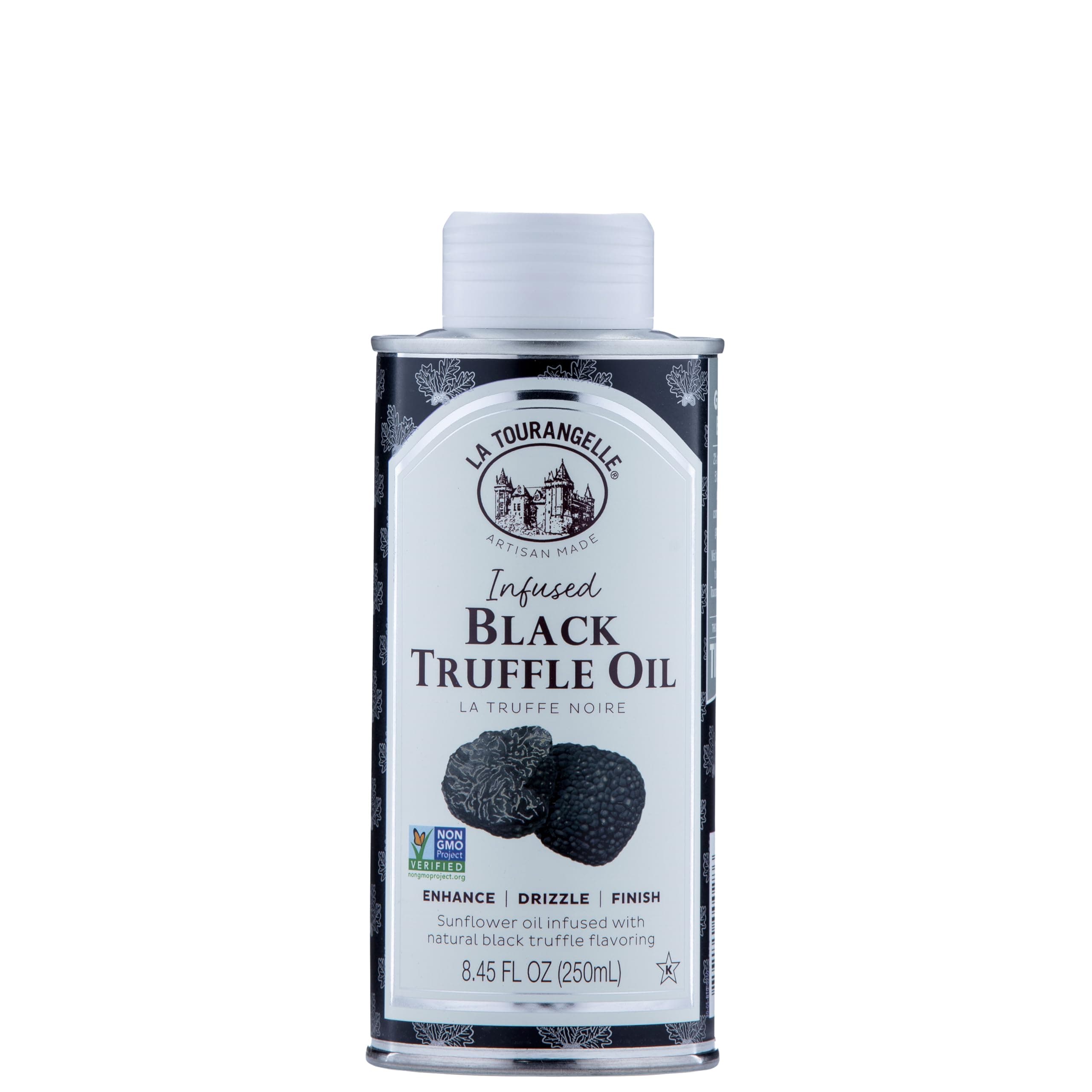 Black Truffle Oil, Complex Gourmet Earthy Flavor for Drizzling over Pasta, Popcorn, Vegetables, Potatoes, Soup and More, 8.45 Fl Oz
