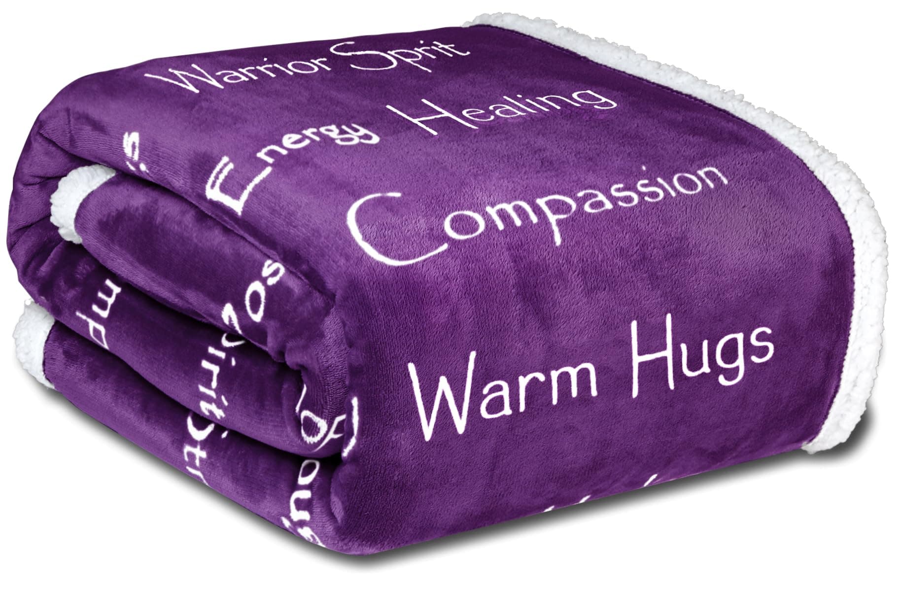 WOLF CREEK BLANKET Co. - Compassion Blanket - (50X65) Strength Courage Super Soft Warm Hugs, Get Well Gift Blanket Healing Thoughts Positive Energy Love & Hope & Fluffy Comfort