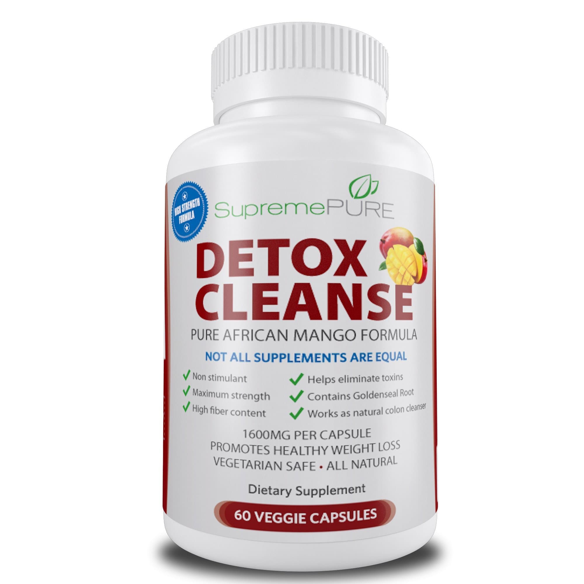 Supreme Pure Premium Detox Cleanse With African Mango Extract Is A Healthy Dietary Supplement That Helps You Lose Weight By Flushing Out The Digestive System Of Waste & Toxins. Works As A Natural Colon Cleanser Eliminating Gas & Bloating For Fast Constipation Relief