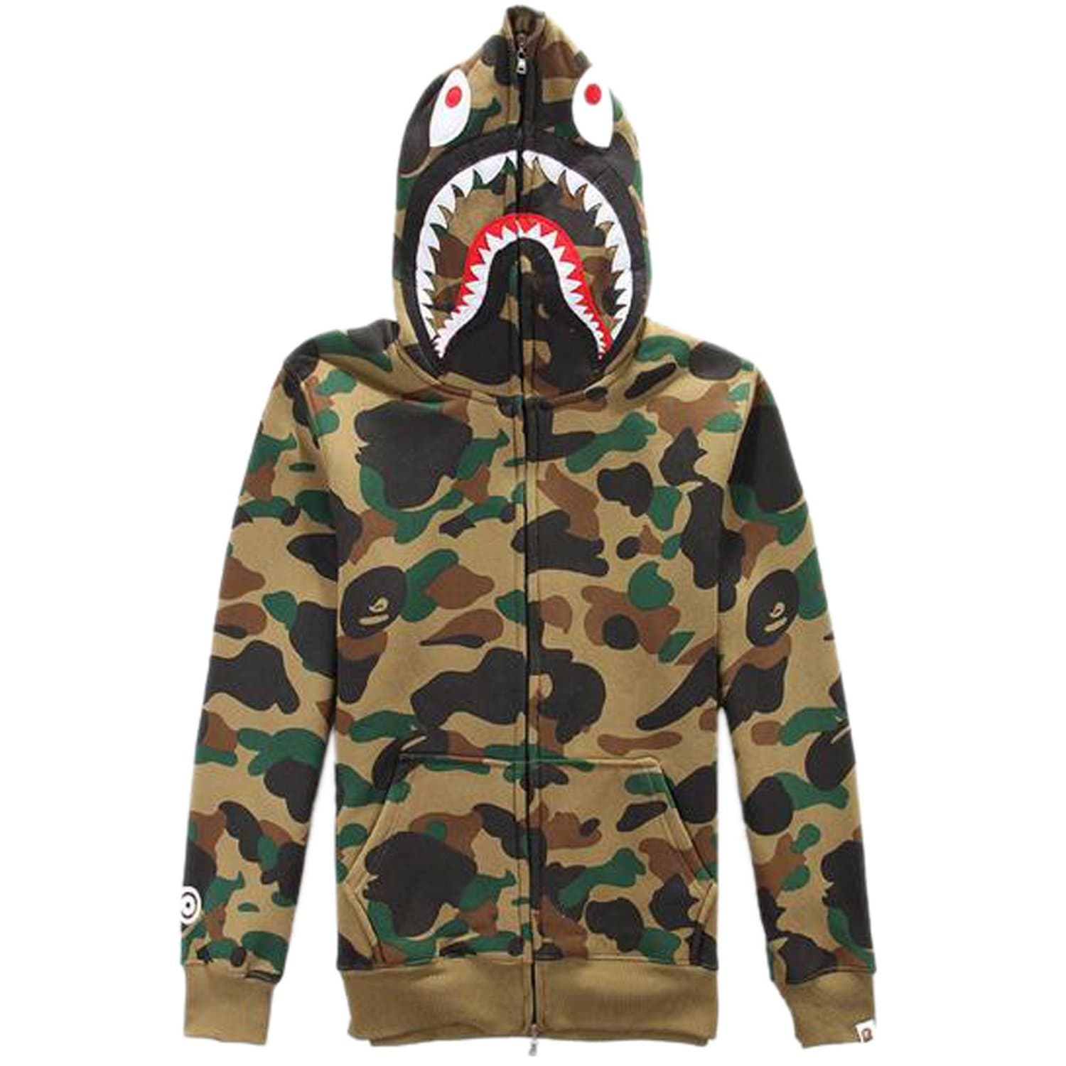 ETASSO Mens Hooded Full Zip Top UTP Hoodie Military Combat Army Camo Jacket Sweatshirt Hooded Top