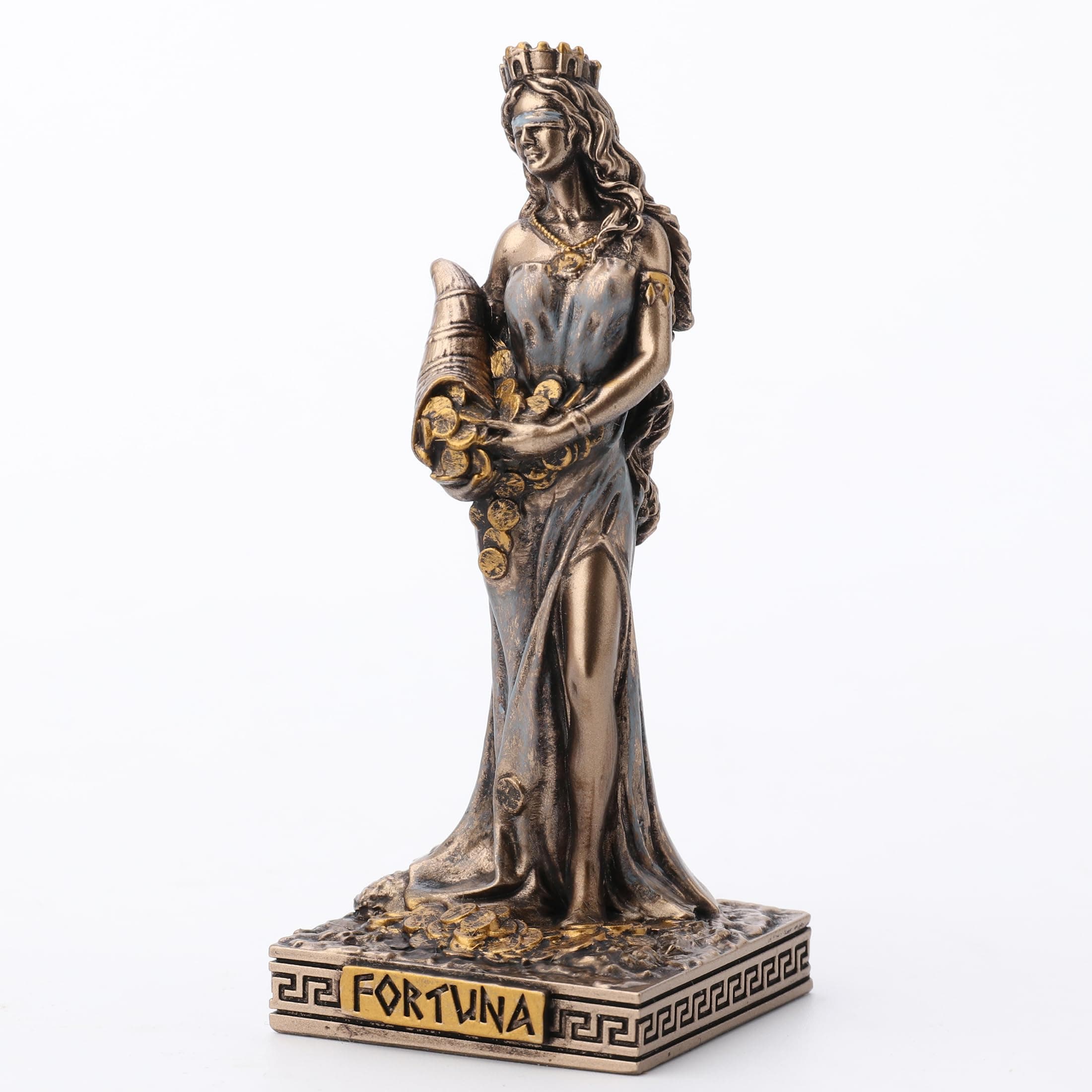3 1/2 Inches Fortuna Greek Goddess of Good Fortune Resin Miniature Statue Figurine Collectible
