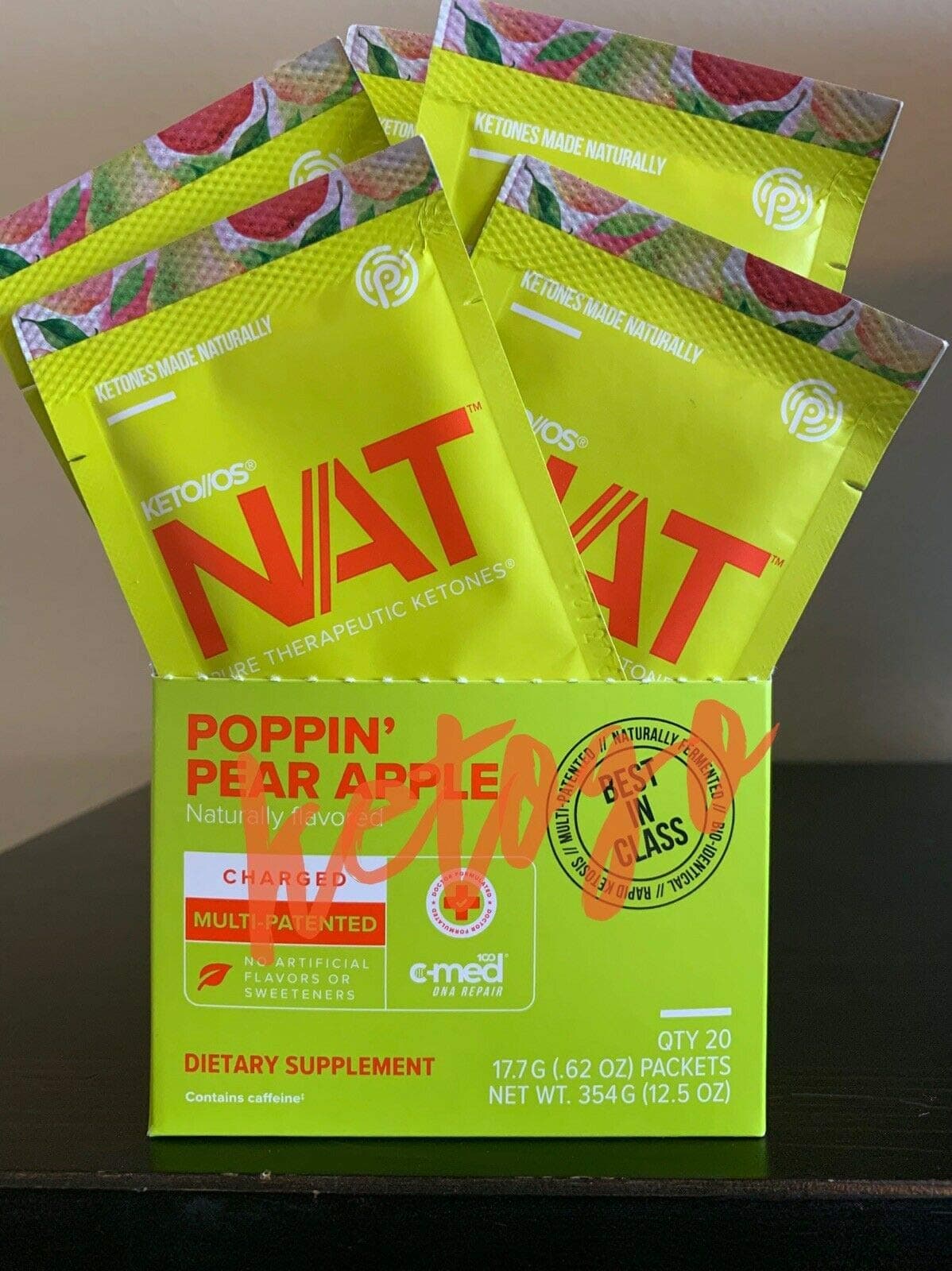 Pruvit Keto NAT Poppin Pear Apple Charged Ketones 20 Pack