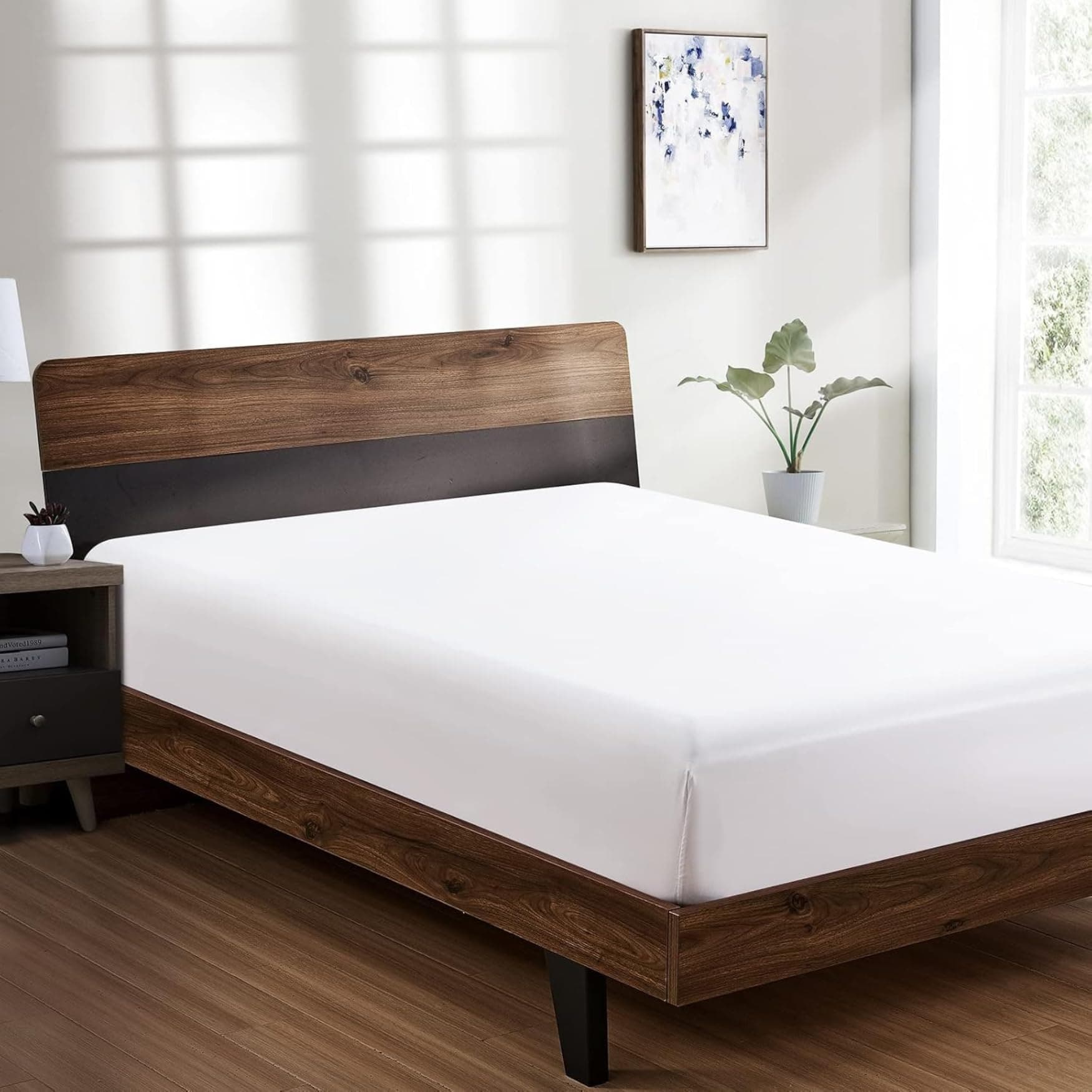 DTEX HOMES King Size Fitted Sheets 100% Egyptian Cotton 400 Thread Count Ultra Deep Pocket 46cm Hotel Quality Sateen Weave Long Staple Ultra deep fitted king size sheet (152 x 2000cm)