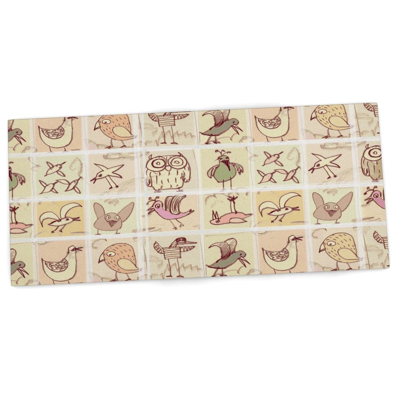 KESS InHouse 13 x 26" Office Desk Mat, Mousepad"Birdies" Yellow Brown by Marianna Tankelevich (MT1016ADP02)