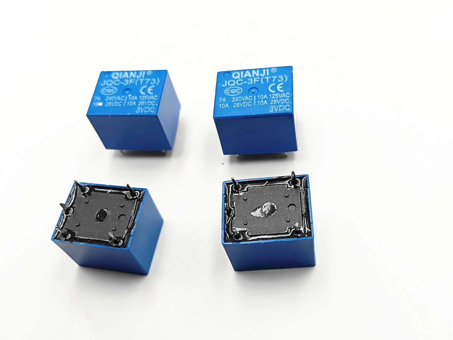 General Purpose Relay 10 pcs DC 3V Coil 5 Pins SPST Power Relay JQC-3F