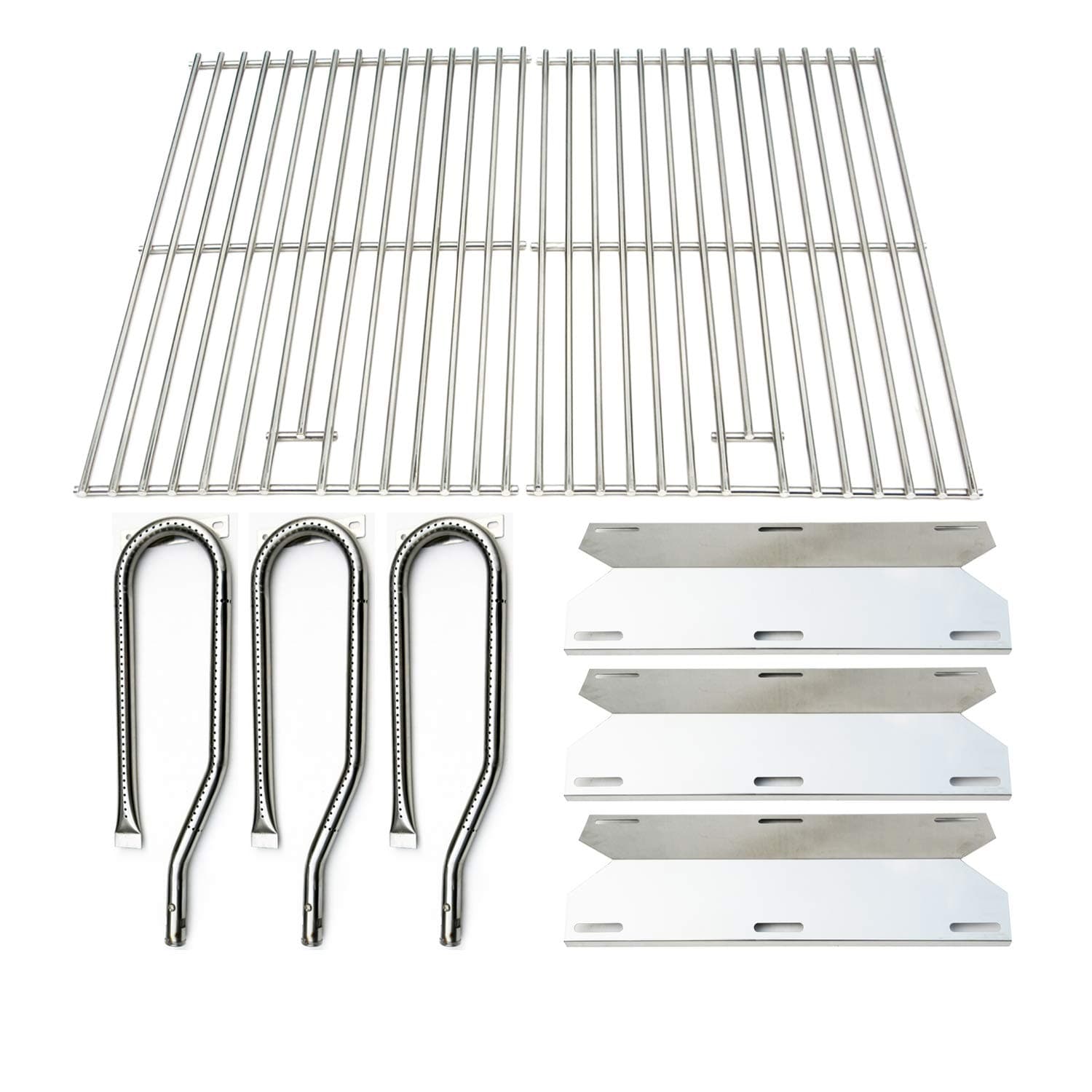 Direct Store Parts Kit DG131 Replacement for Jenn Air Gas Grill 720-0336 (Stainless Steel Burner, Heat Plate, and Solid Cooking Grid)