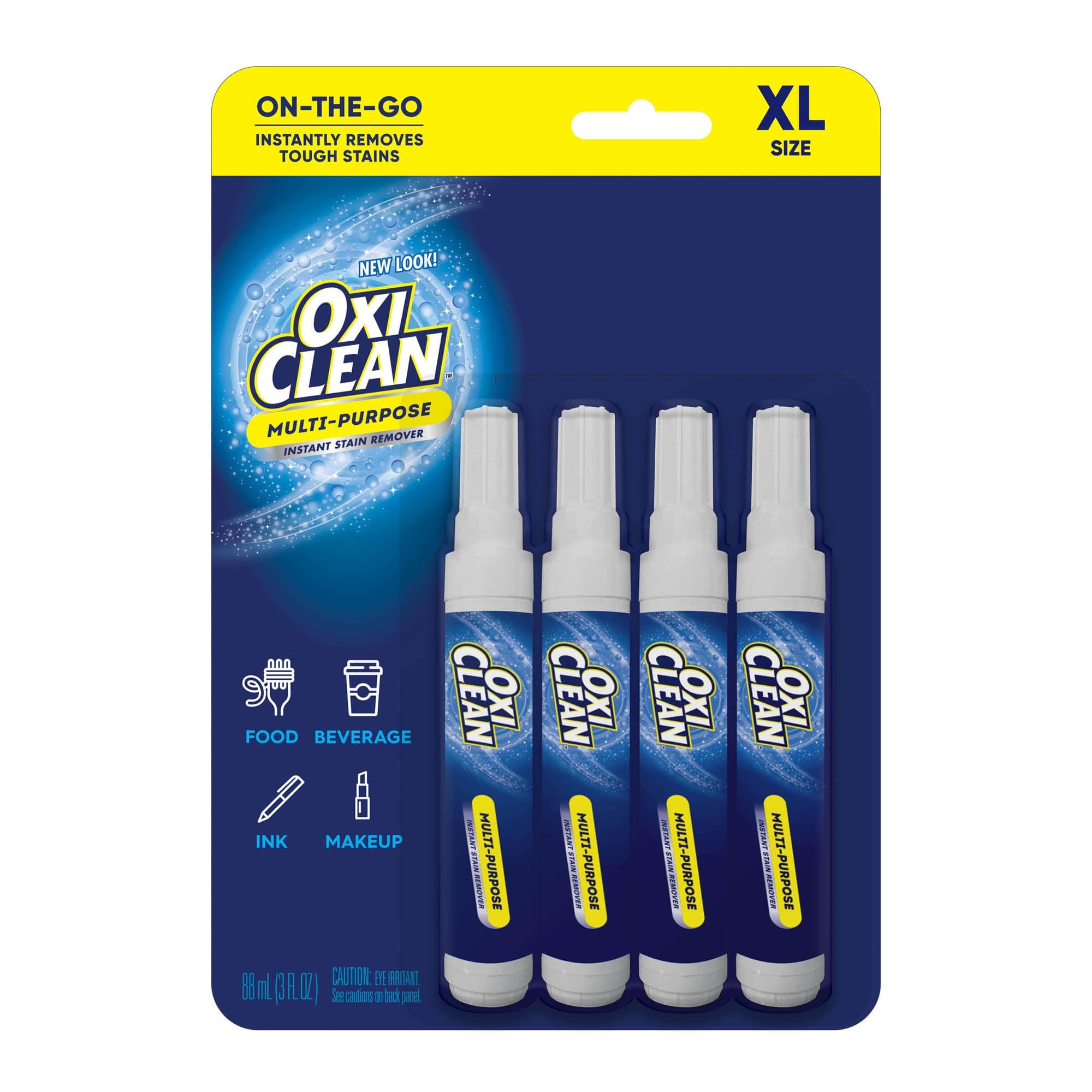 OxiClean Stain Remover Pen for Clothes - Dry Clean Safe, Instant Spot Cleaning of All Laundry Stains - Blood, Food, Drinks, Dirt, Ink - Bleach Free & No-Wash Stain Removal Travel Pack (3 x 2.2 Fl Oz)