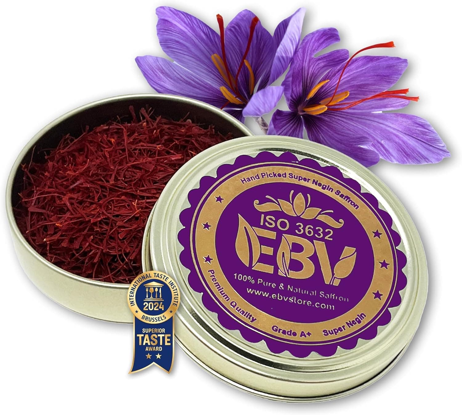 Award-Winning Certified Grade A+ Saffron Threads - 100% Pure & Natural All Red Golden Spice for Tea, Paella,Tahchin,Golden Milk.. Premium Super Negin Saffron