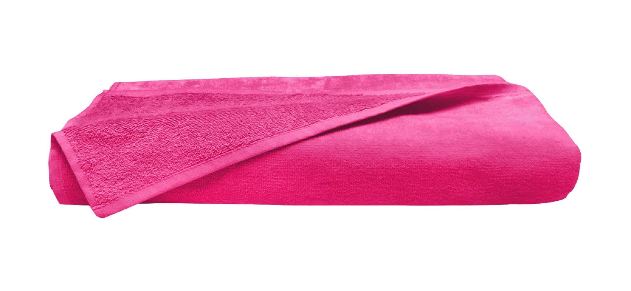 Beach Towel, Bath Sheet, Body Wrap for Hotel & Spa, Oversized Extra Large Luxury Plush Velour Beach Blanket, Super Soft and Absorbent Hot Pink - Set of 1