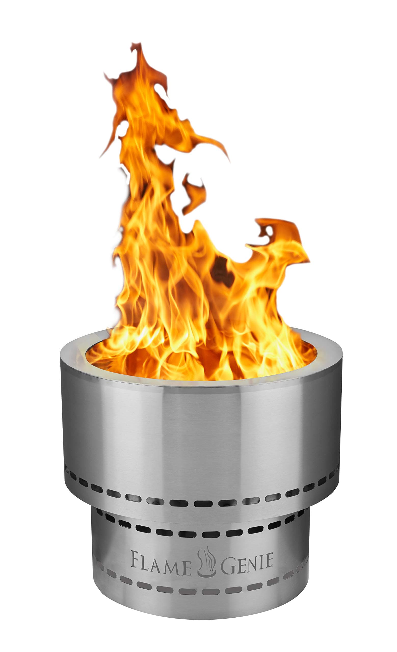 Flame GenieHY-C Flame Genie Portable Fire Pit - Inferno Rust Proof Wood Pellet Fire Pit, 19" Diameter, Stainless Steel, Smokeless Pit, FG-19-SS, USA Made