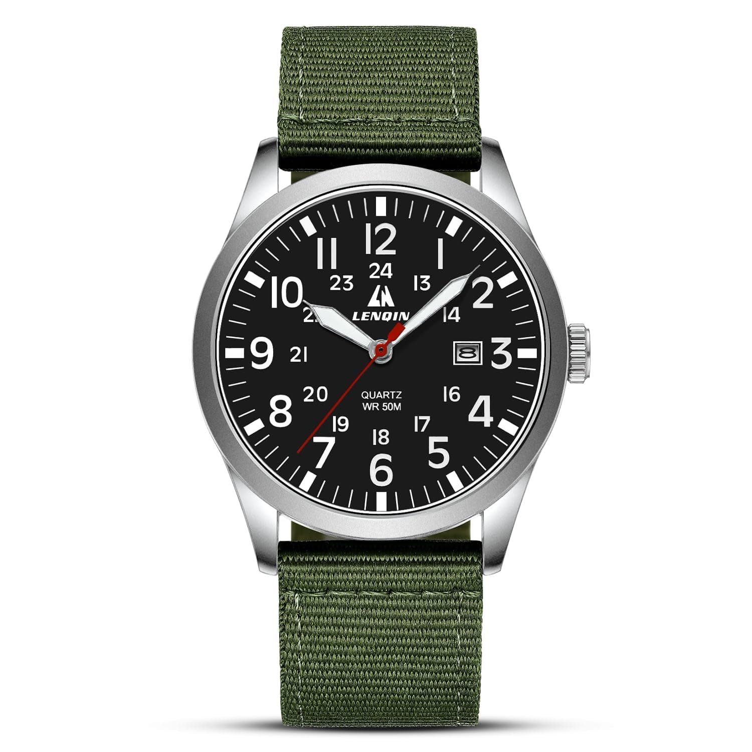 Mens Watches Military Watch Analog Quartz Watches for Men Waterproof Men's Wrist Watch with Date Nylon Band Army Tactical Sportswatch