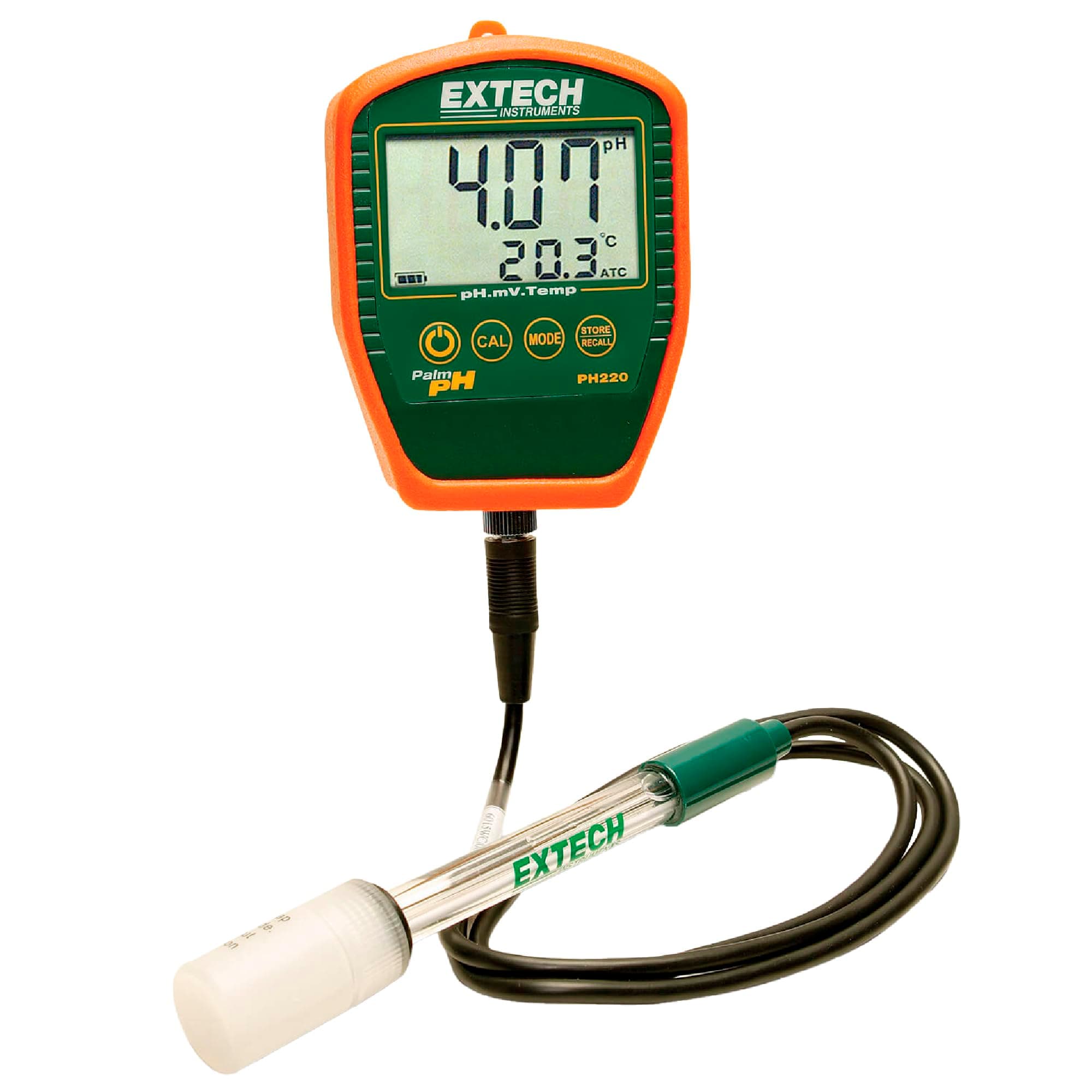 Instruments PH220-C pH Meter with Cabled Electrode, Orange and Green