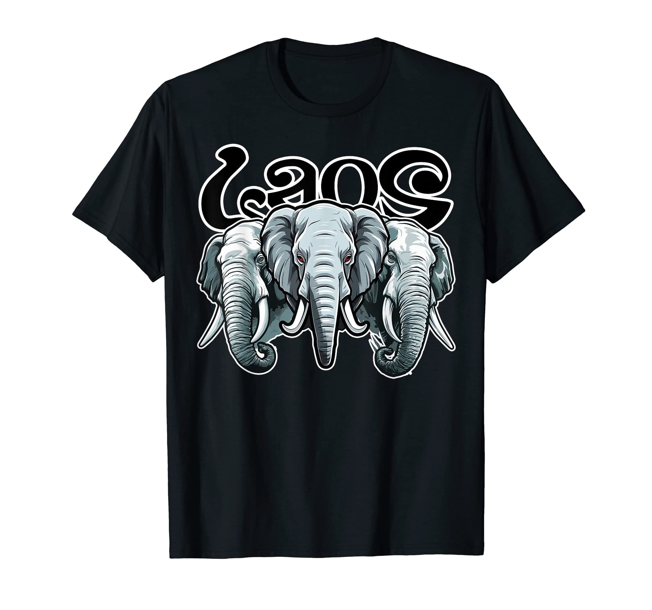 Lao Laos Three Headed Elephant South East Asian T-ShirtOEKO-TEX STANDARD 100