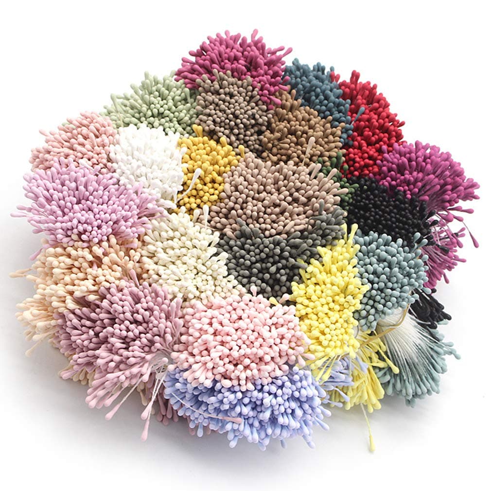 Yesiidor Mixed Color Flower Stamen Diy Flower Handicraft Floral Center Decoration Reusable Simulation Flower Material