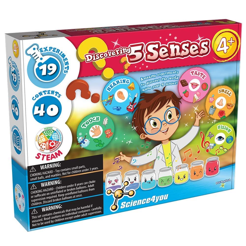 PlayMonster Science4you - 5 Senses -- 19 Engaging Experiments for Children to Explore Their World -- Fun, Education Activity for Kids Ages 4+