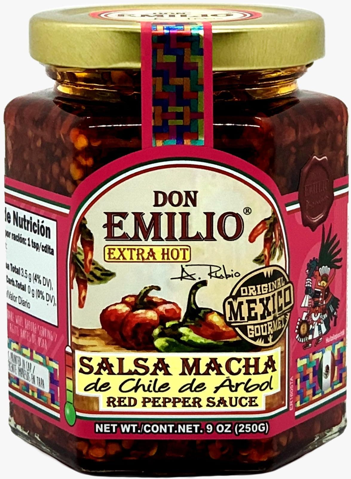 Hot Chili Salsa Macha (9 oz) (Pack of 1) | Keto, Vegan | Crisp, Tingly | Spicy, Savory | Red Pepper, Chili