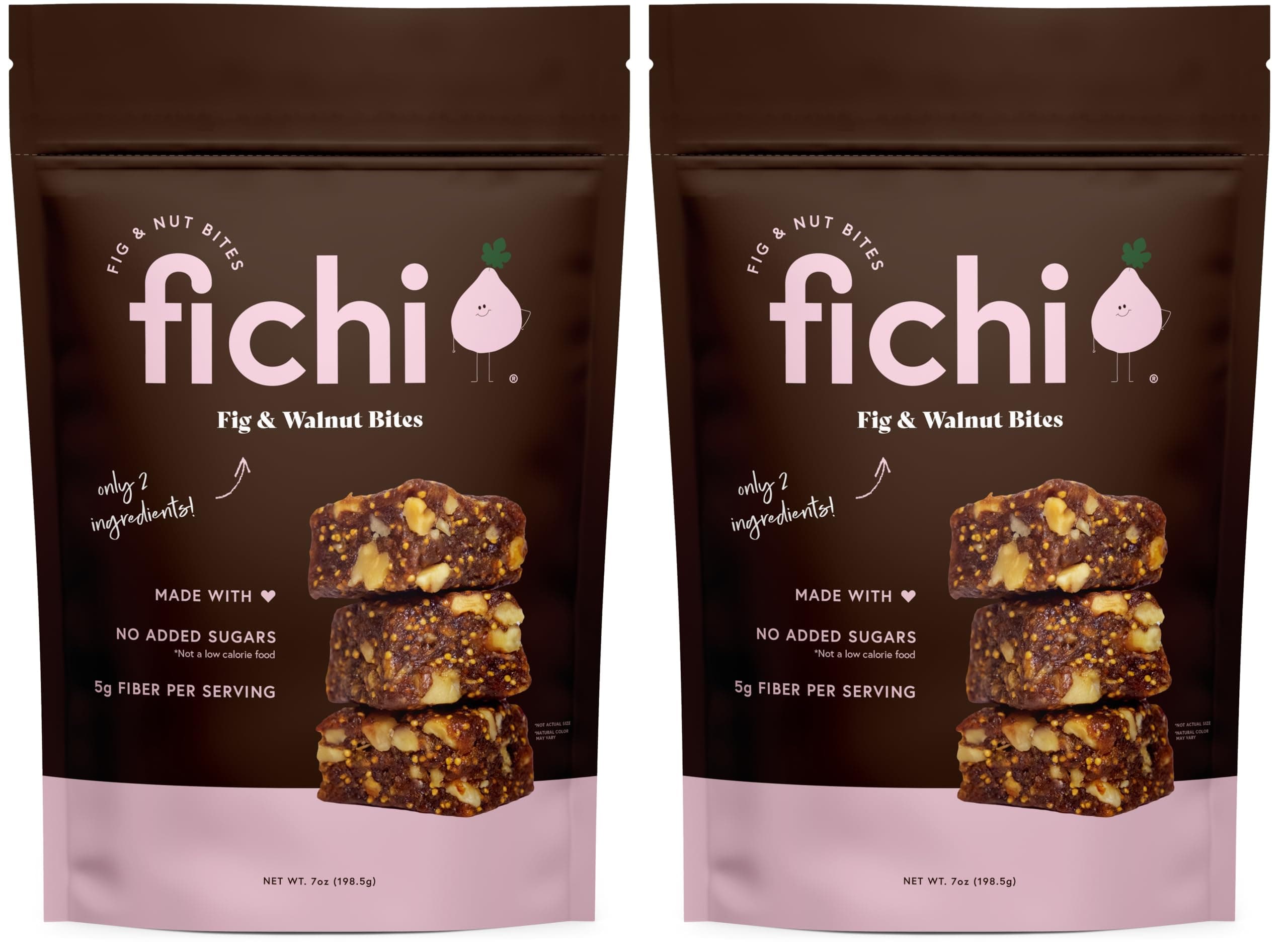 Fichi Fig and Nut Bites, a Wholesome and Delicious Gluten-Free Italian Fruit and Nut Snack (Two Pack, Fig and Walnut)