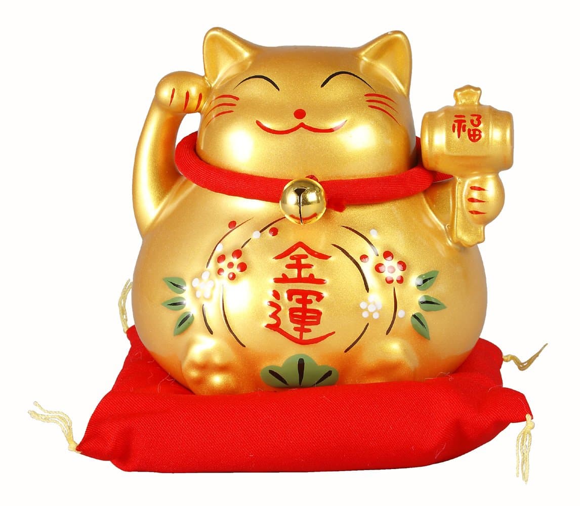 Gold luck beckoning cat gold ( small ) piggy bank YM-14C