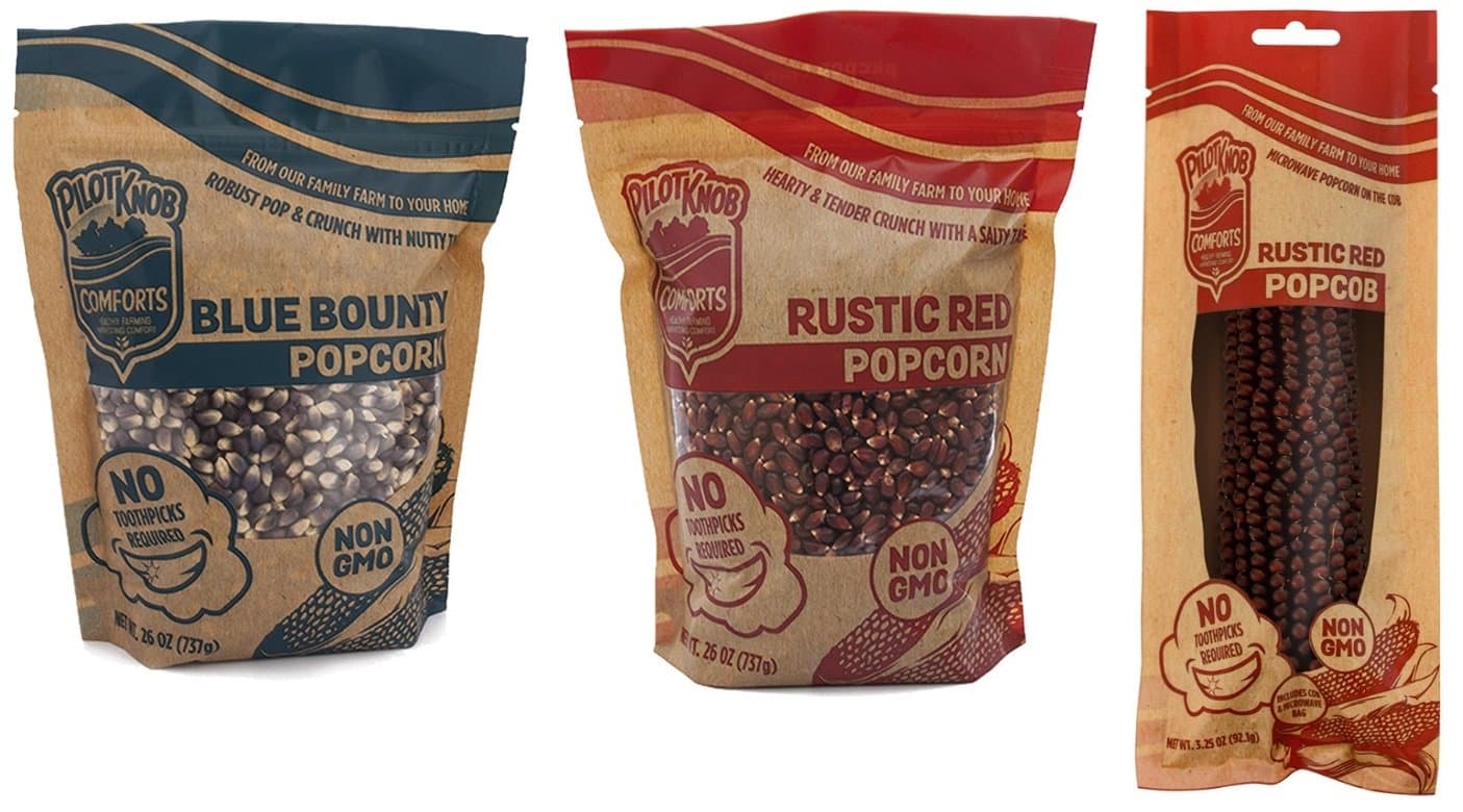 Pilot Knob Comforts Gourmet Organic Popcorn Kernels for Popcorn Machines, Microwave and Air Popper Popcorn Maker – Non-GMO, Fresh Heirloom Hulless Popcorn Seeds – Popcorn Variety Pack, 3 Packs