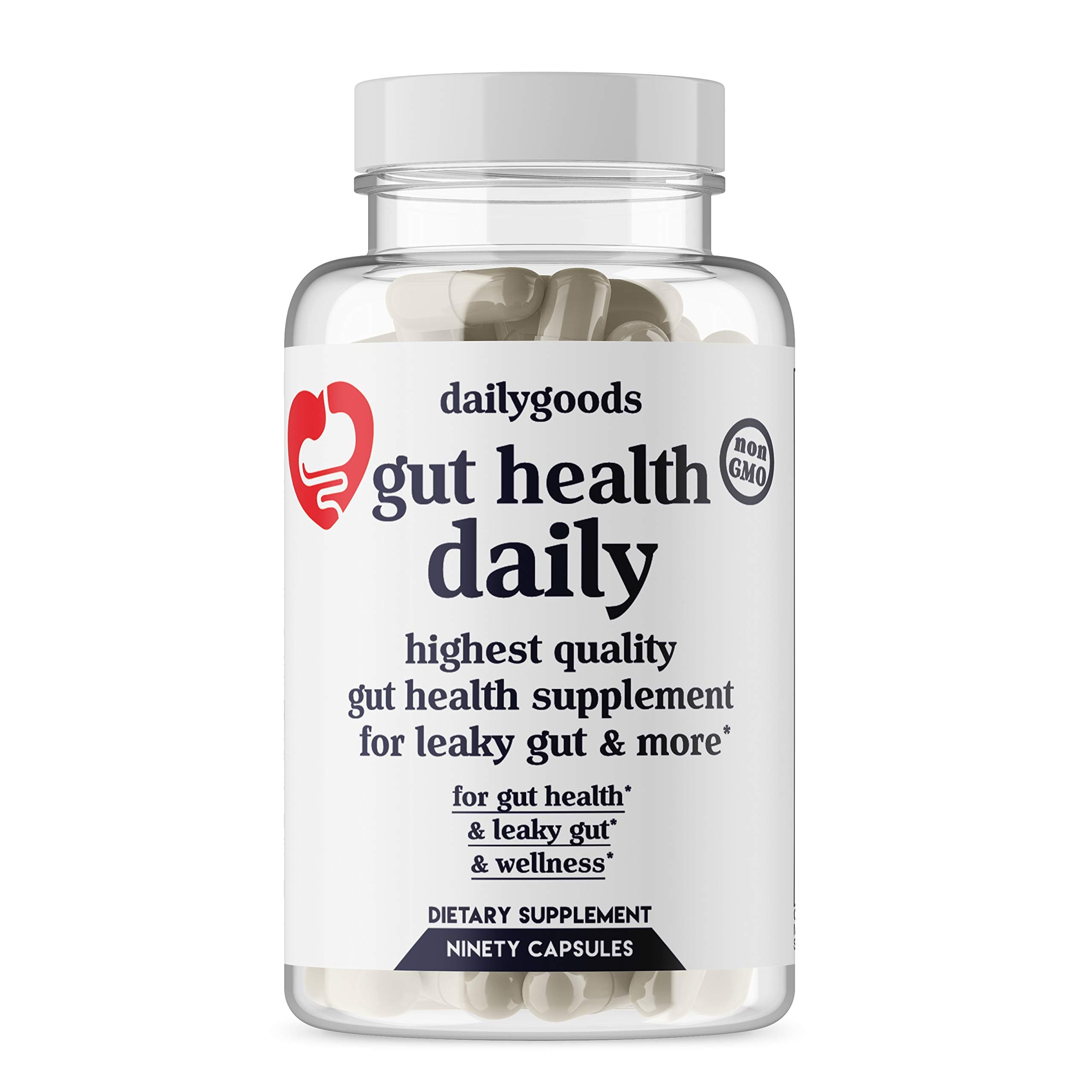 Gut Health Daily w/ Zinc & Elderberry Immune Support | Vegan | Leaky Gut Relief for Total Restore of Health & Immunity | Bloating, Constipation & Gas Relief for Men and Women | Non-GMO, Gluten Free