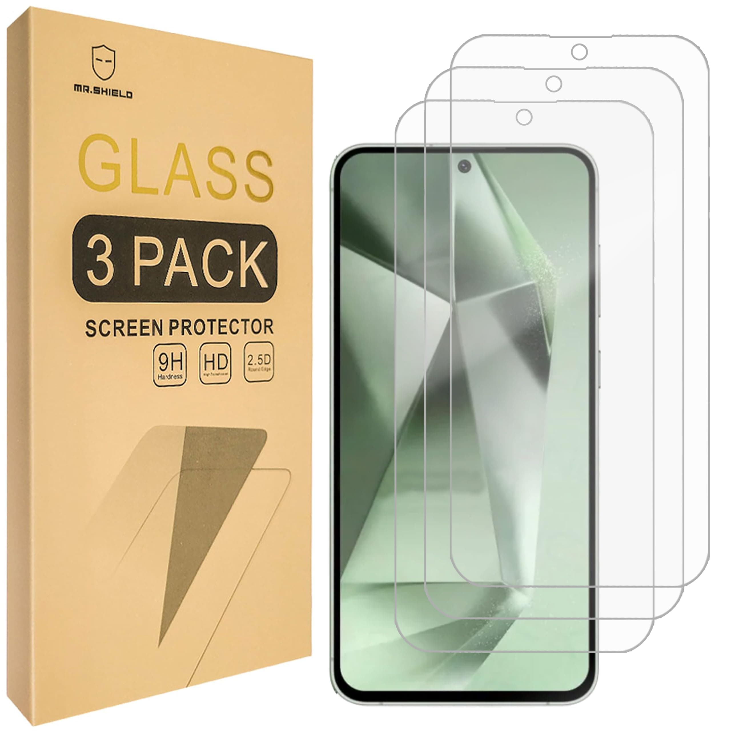 Screen Protector compatible with Samsung Galaxy S24 FE [Tempered Glass] [3-PACK] [Japan Glass with 9H Hardness]