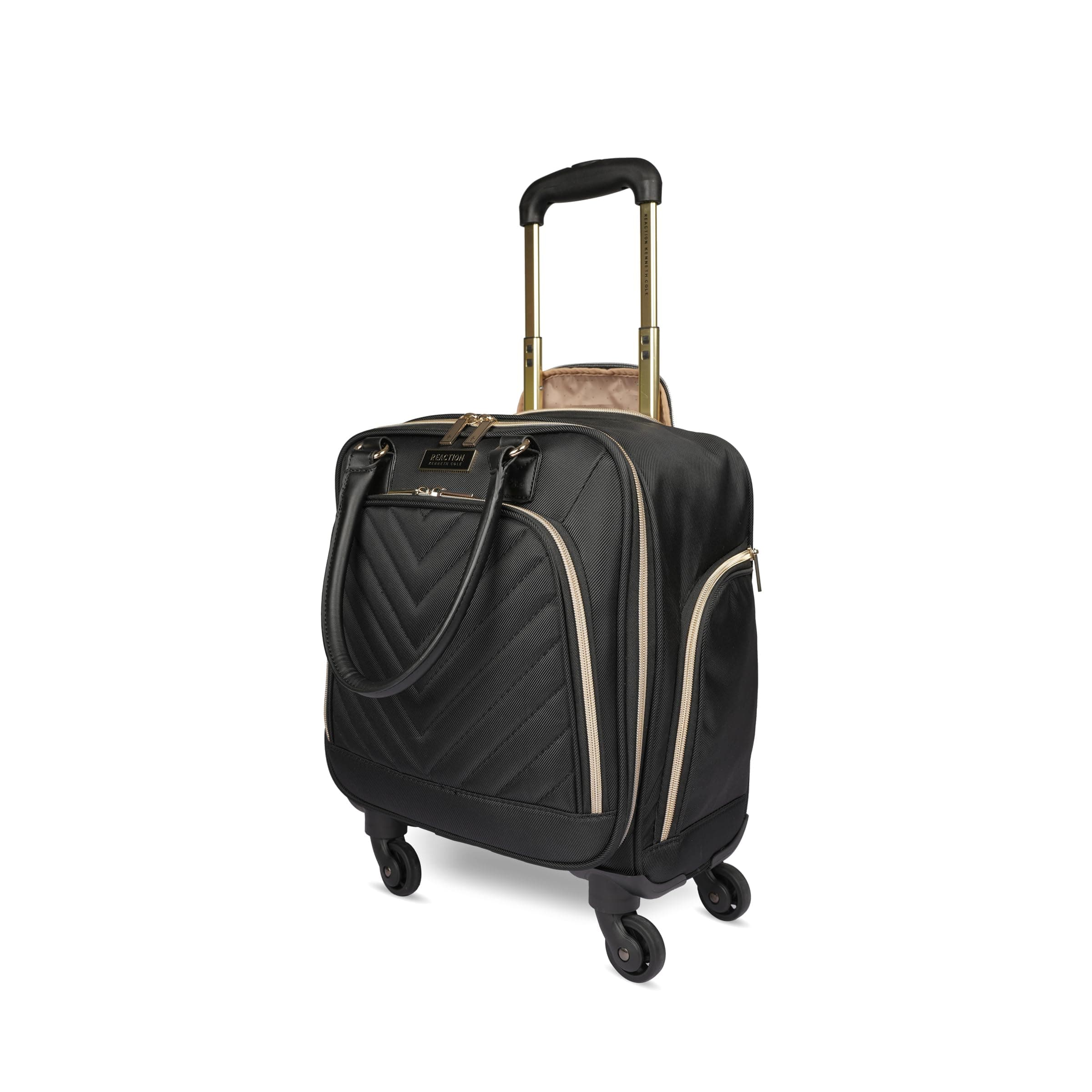 Chelsea 20" Polyester-Twill Expandable, Black, 4 Underseater, Chelsea Luggage Chevron