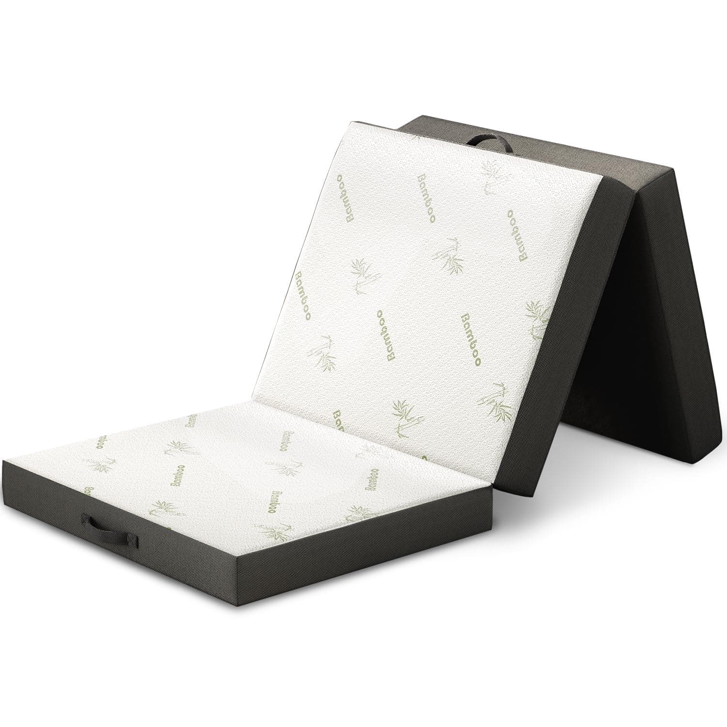 Folding Mattress - Twin Size Trifold Foam Mattress Topper with Removable Cover - Lightweight and Portable Sleeping Mat - Compact and Easy to Storage 75" x 31" x 4” (Grey)