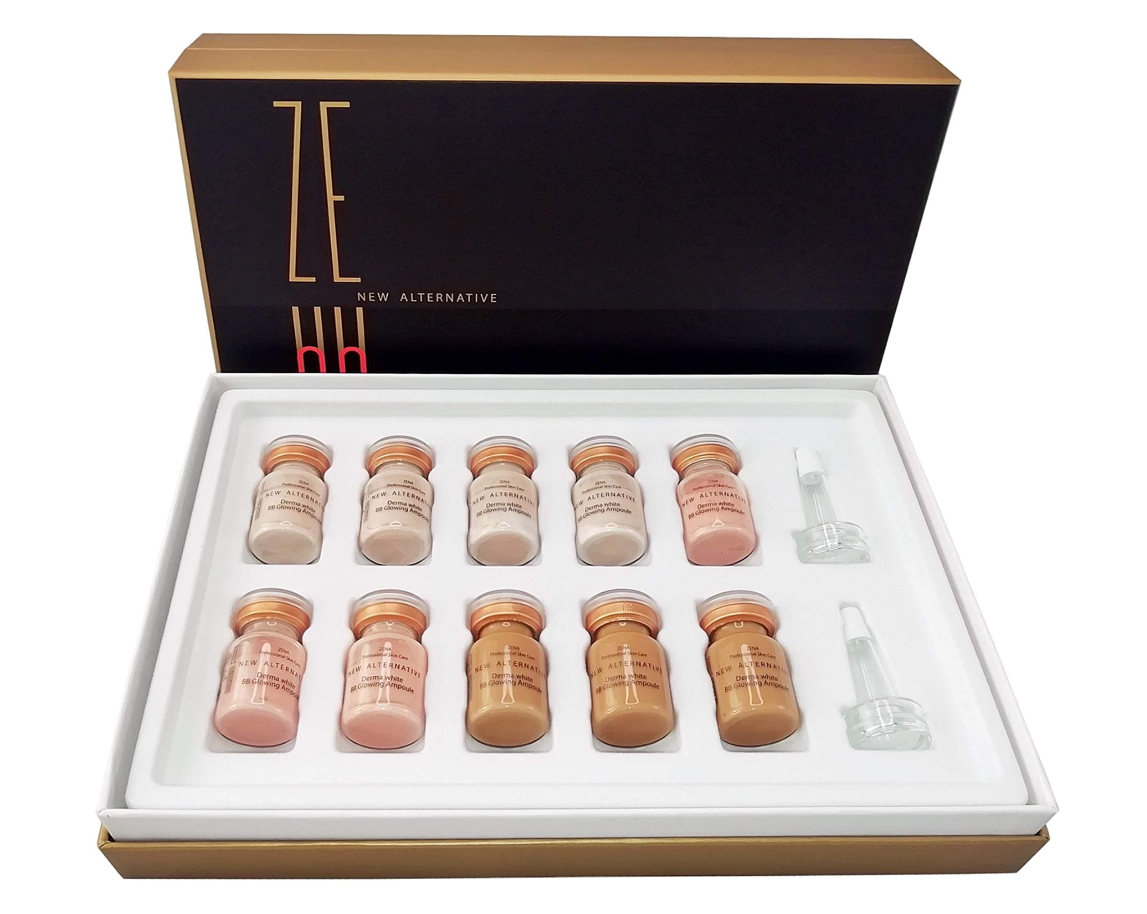 ZENA BB Meso Glow Starter kit: #21, 23, 25 COLOR MIX โ Mesowhite Brightening Serum โ Semi-Permanent Liquid foundation 10pcs x 5 ml Made in KOREA